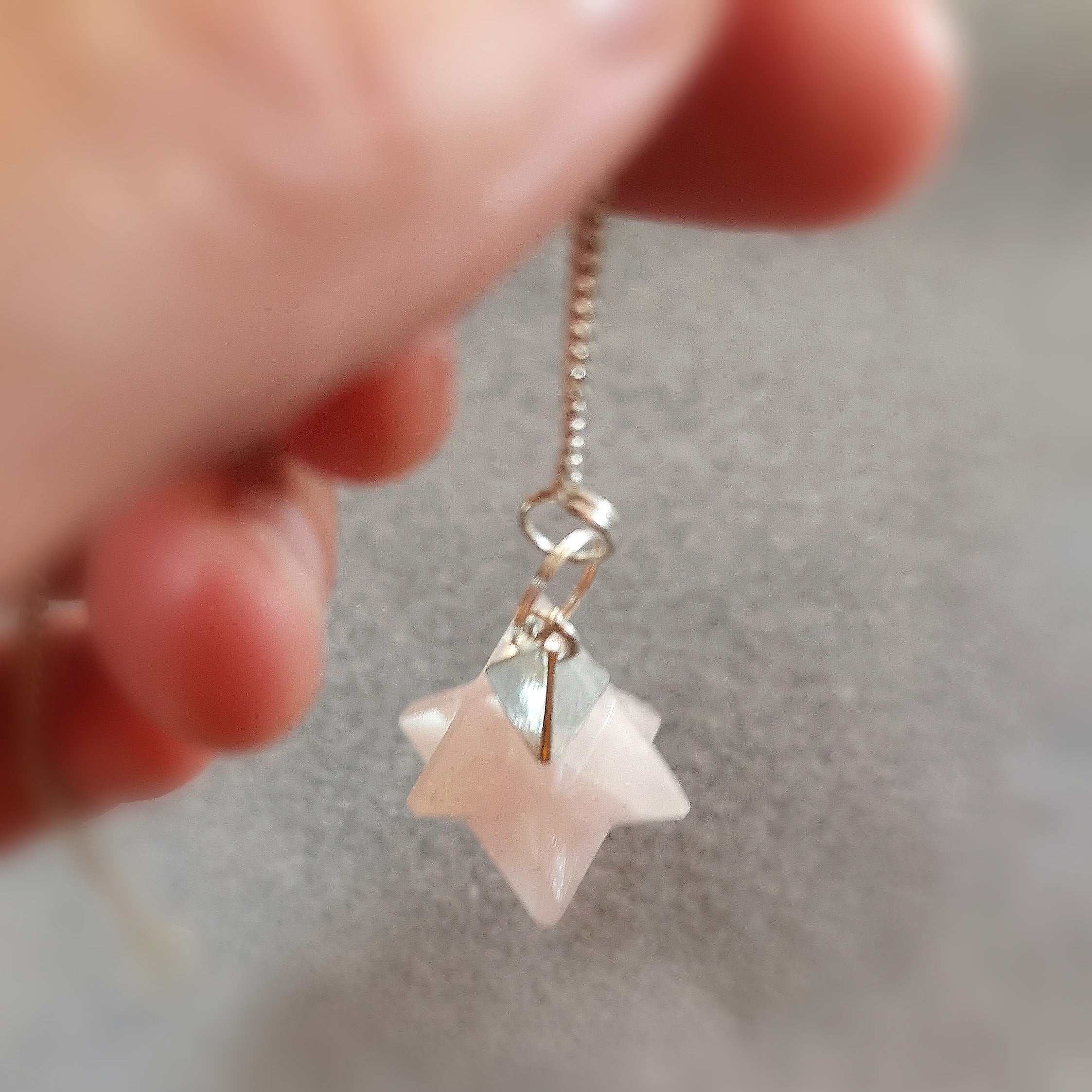 💗 Merkaba Rosenquarz Pendel – geweiht für Meditation, Herzöffnung & göttliche Ordnung