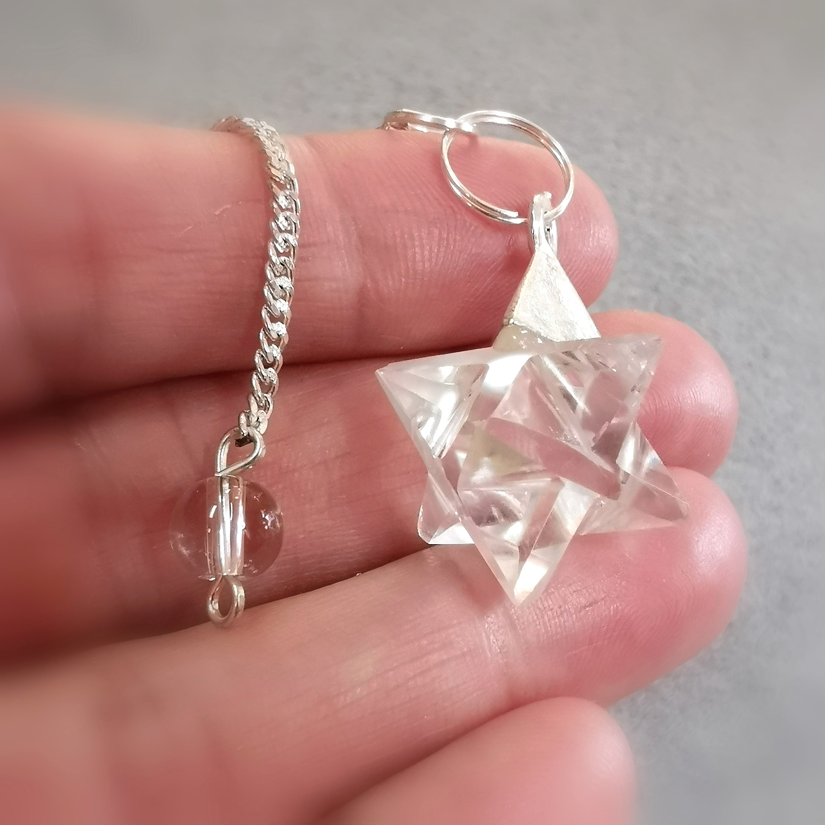 ✨ Merkaba Bergkristall Pendel – geweiht für Klarheit, Transformation & göttliche Ordnung