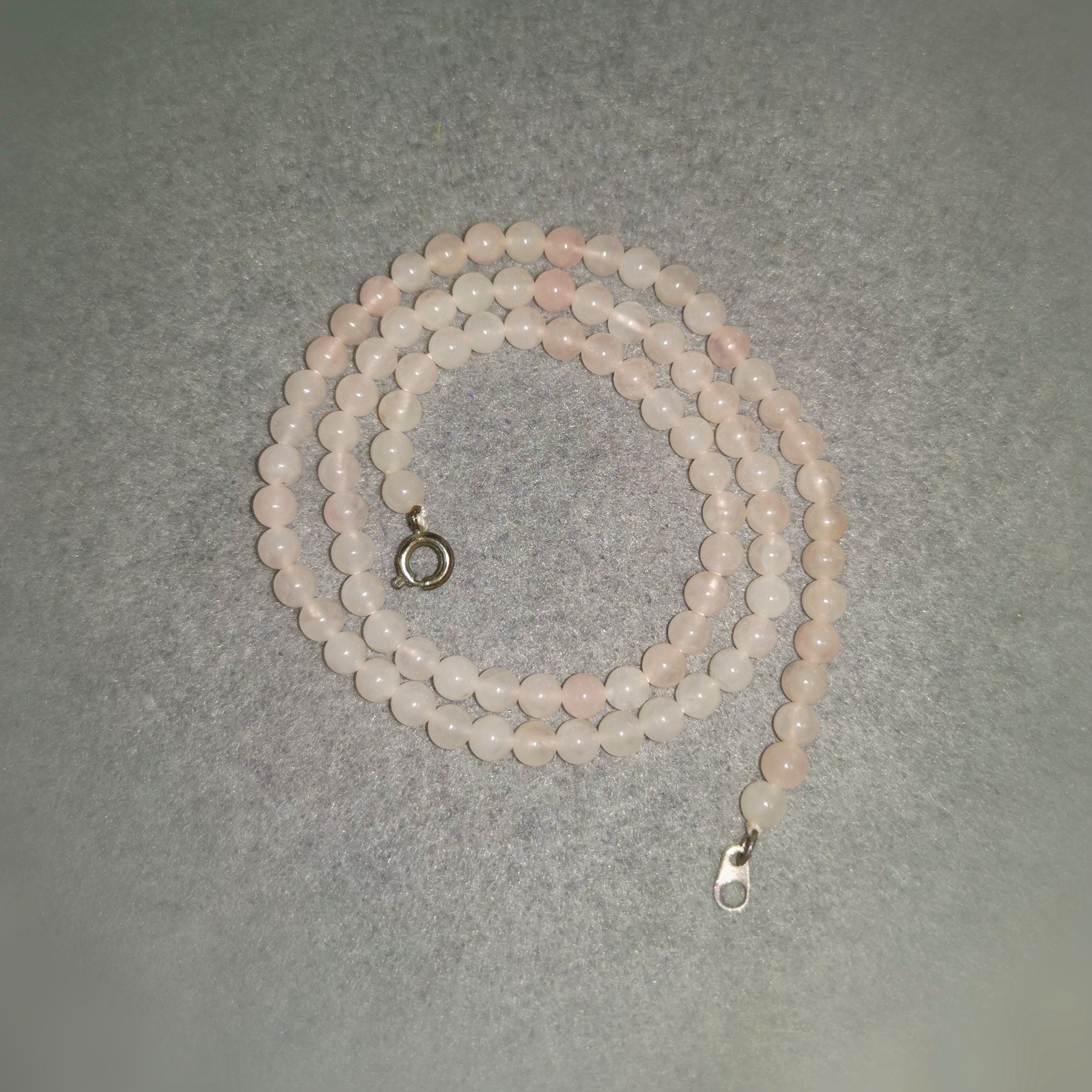💗 Rosenquarz Edelstein Kette – 40 cm – geweiht für Liebe, Harmonie & Herzöffnung