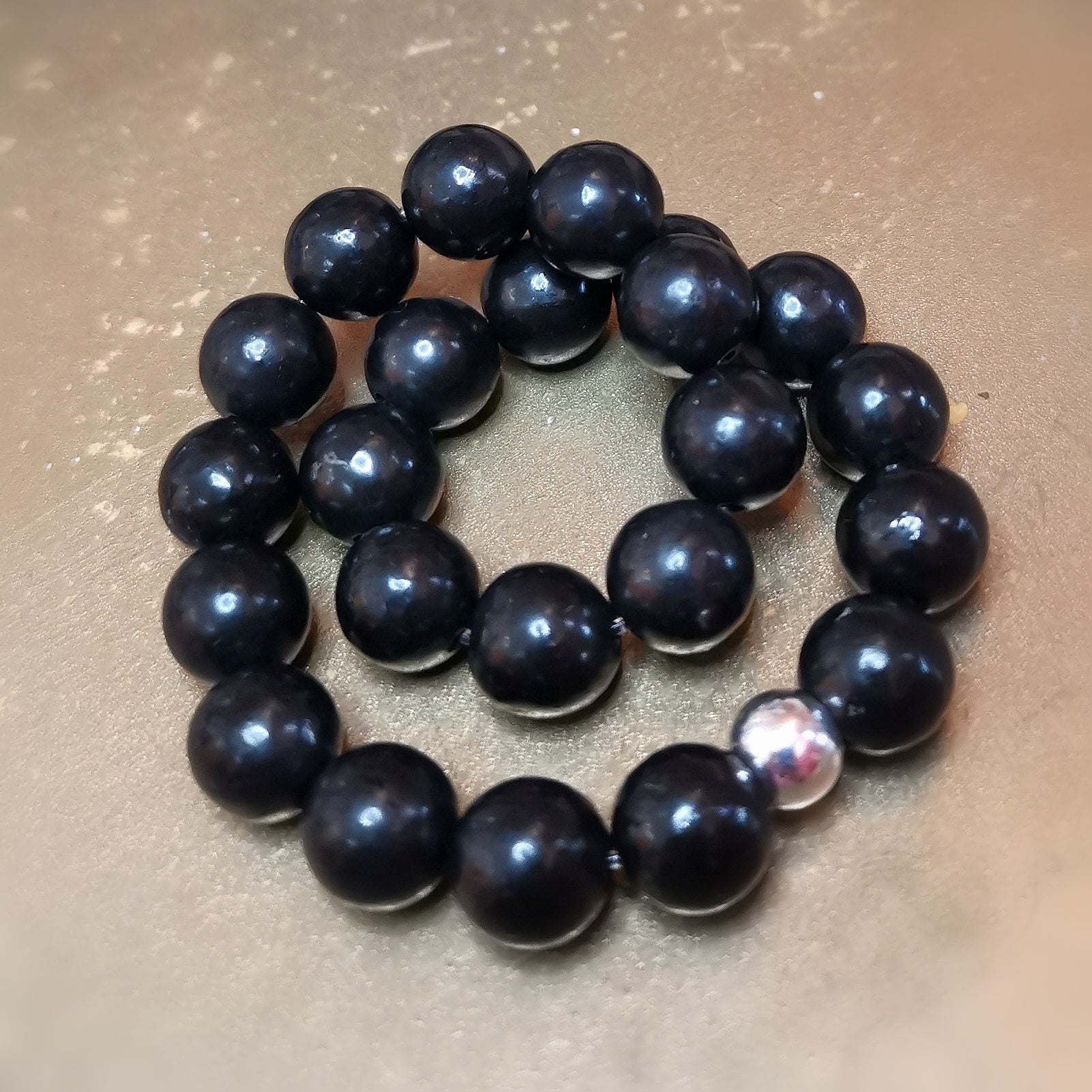 Edel Schungit Aura Schutz Karma Armband XL – geweiht für innere Stärke & energetische Reinigung