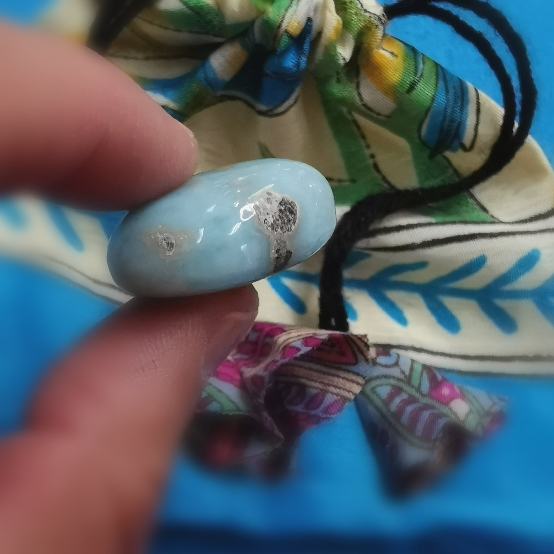🌊 Larimar Handschmeichler – Taschenstein - Meditation für Klarheit & innerer Ruhe