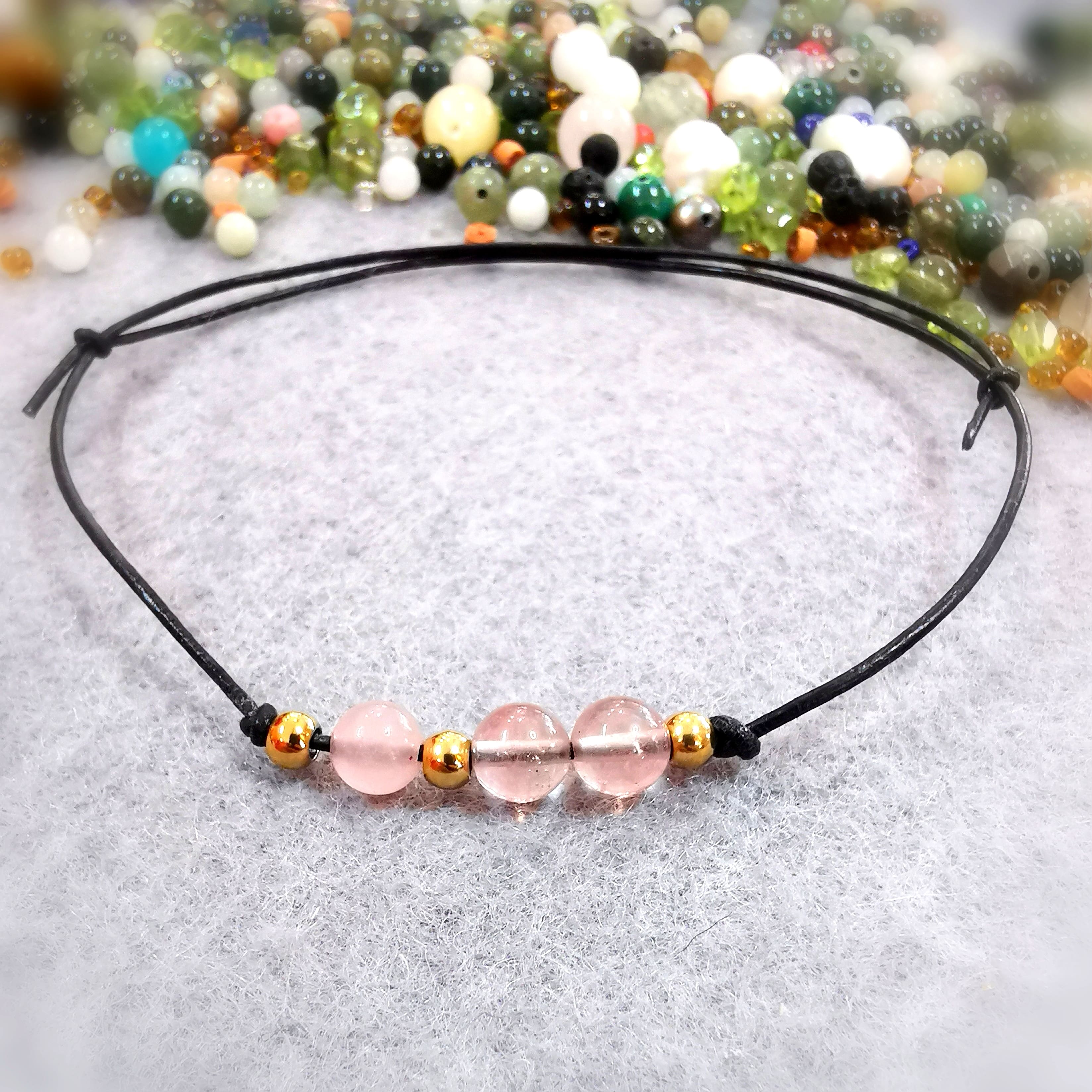 Watermelon Tourmaline & Rose Quartz Hippie Gemstone Bracelet – consecrated for love, change & courage