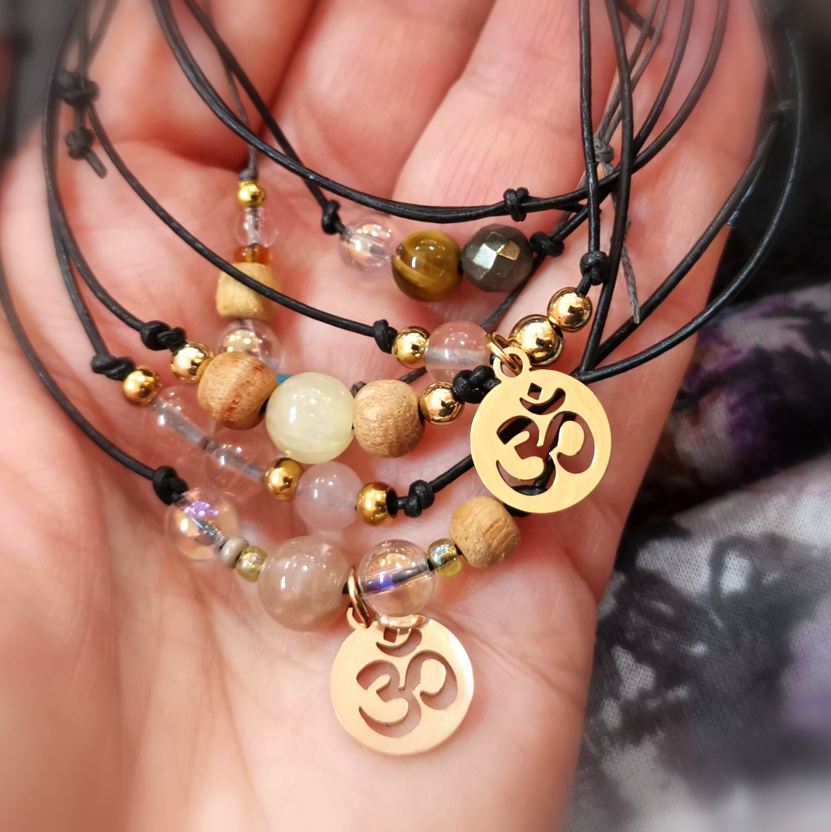 ❤️ Turmalin Rosa Wassermelonen Edelstein & OM Armband – geweiht für Liebe, Ausgleich & Herzensverbindung