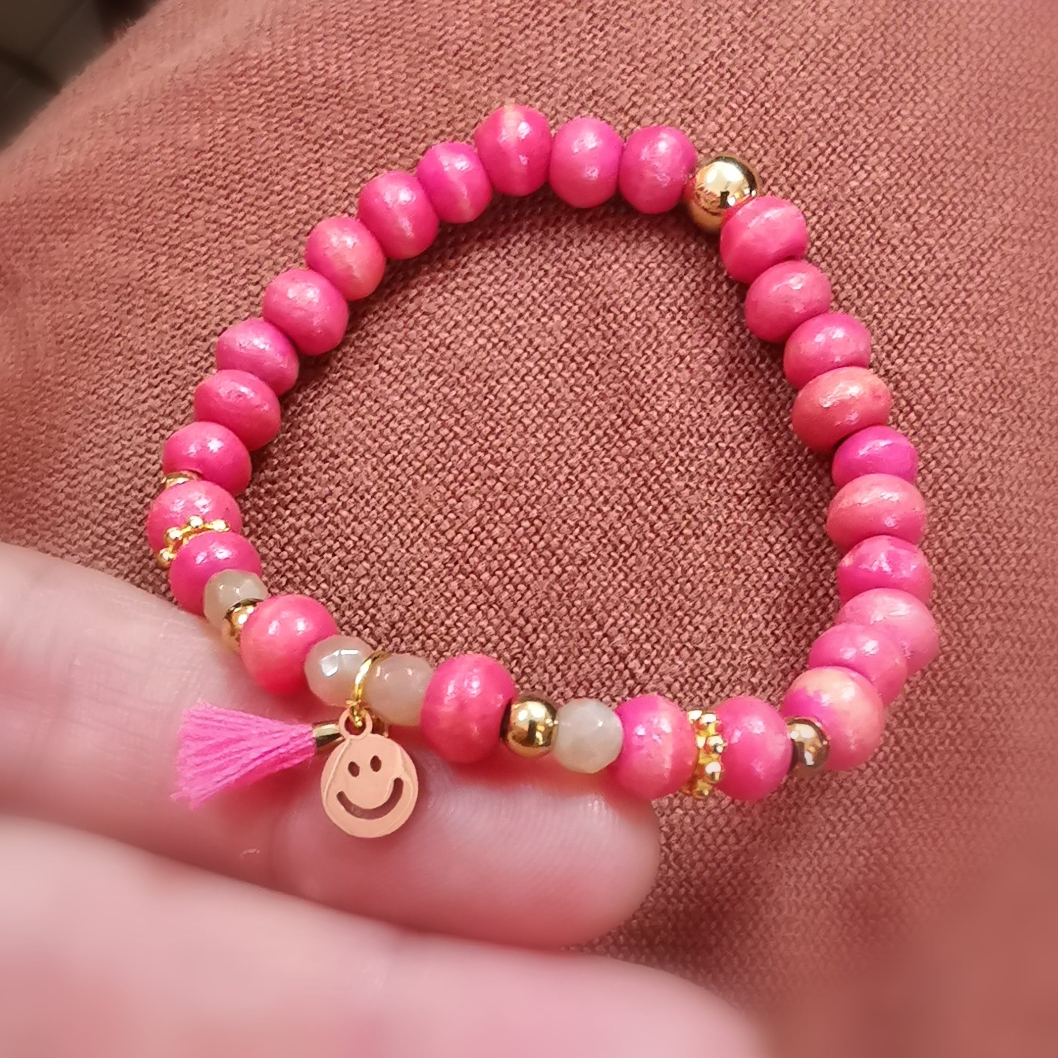 🌞 Smiley Sonnenstein Kinder Armband – Freude, Leichtigkeit & Herzenergie