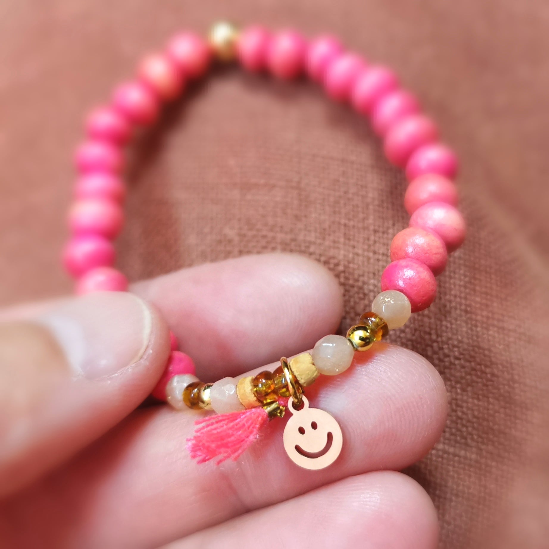 🌞 Smiley Sunstone Children's Gemstone Bracelet – Joy, Lightness & Heart Energy