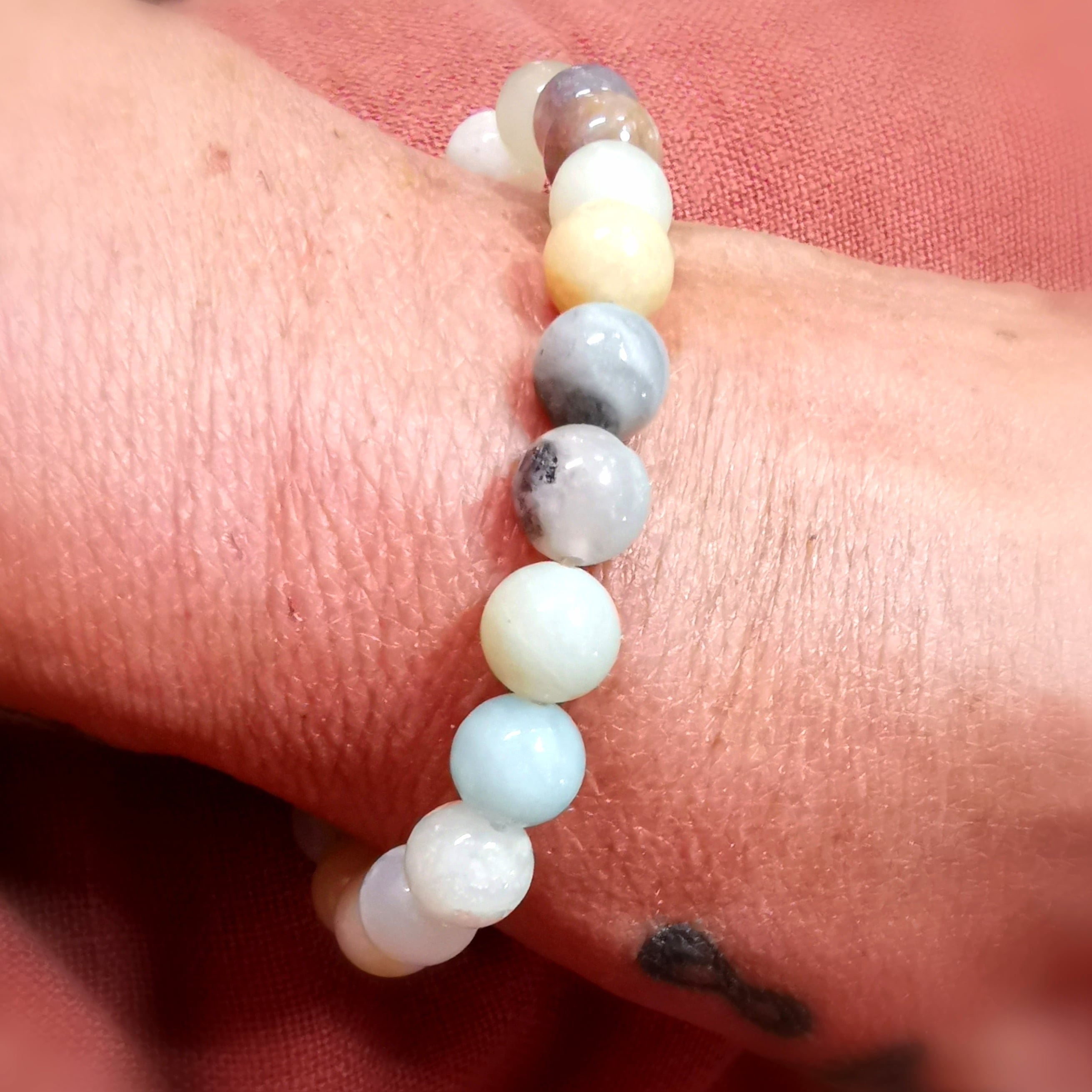 Amazonite Classic Chakra Gemstone Bracelet – consecrated for serenity, self-expression & inner balance
