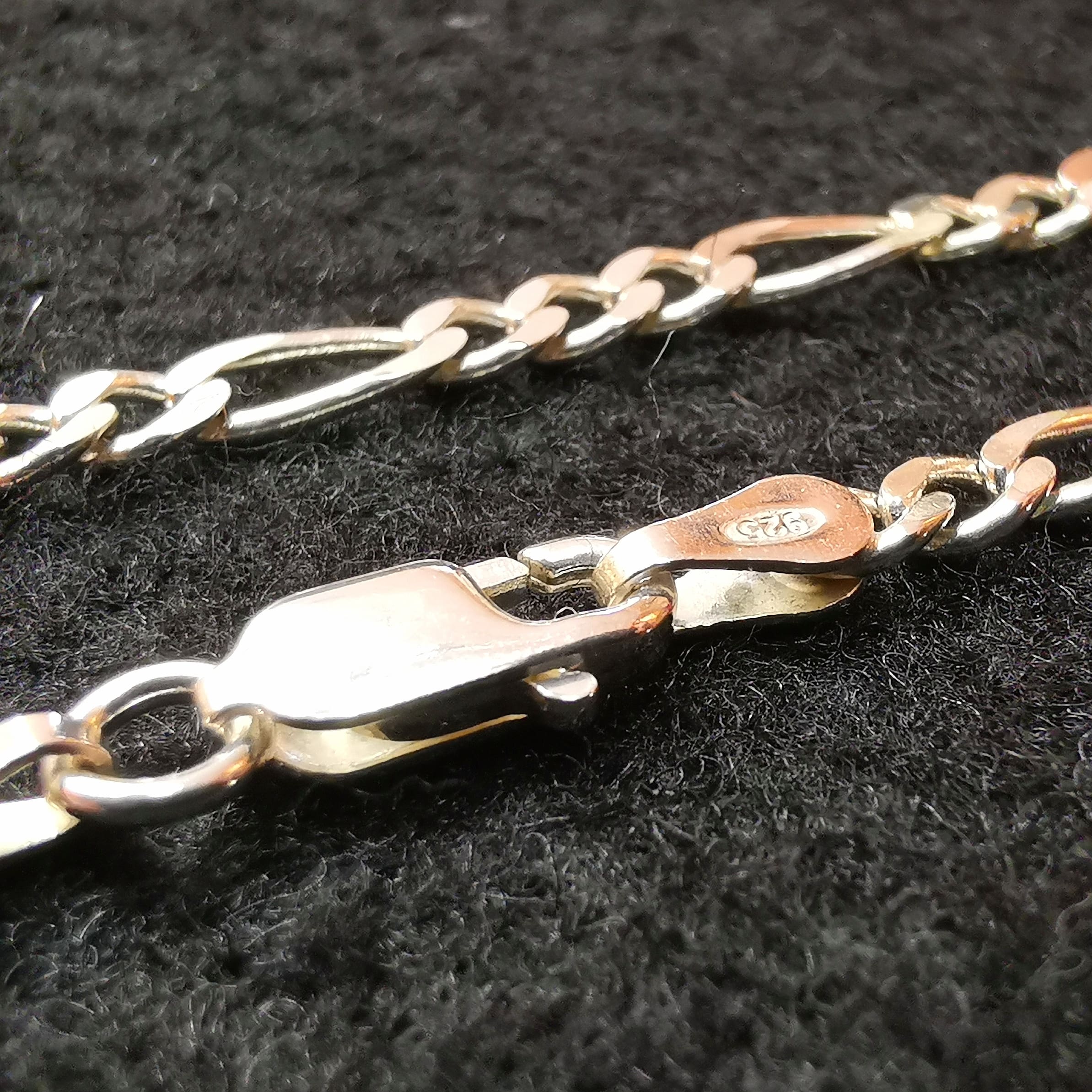 Cadena de plata de ley 60 cm plana 3 mm – potente