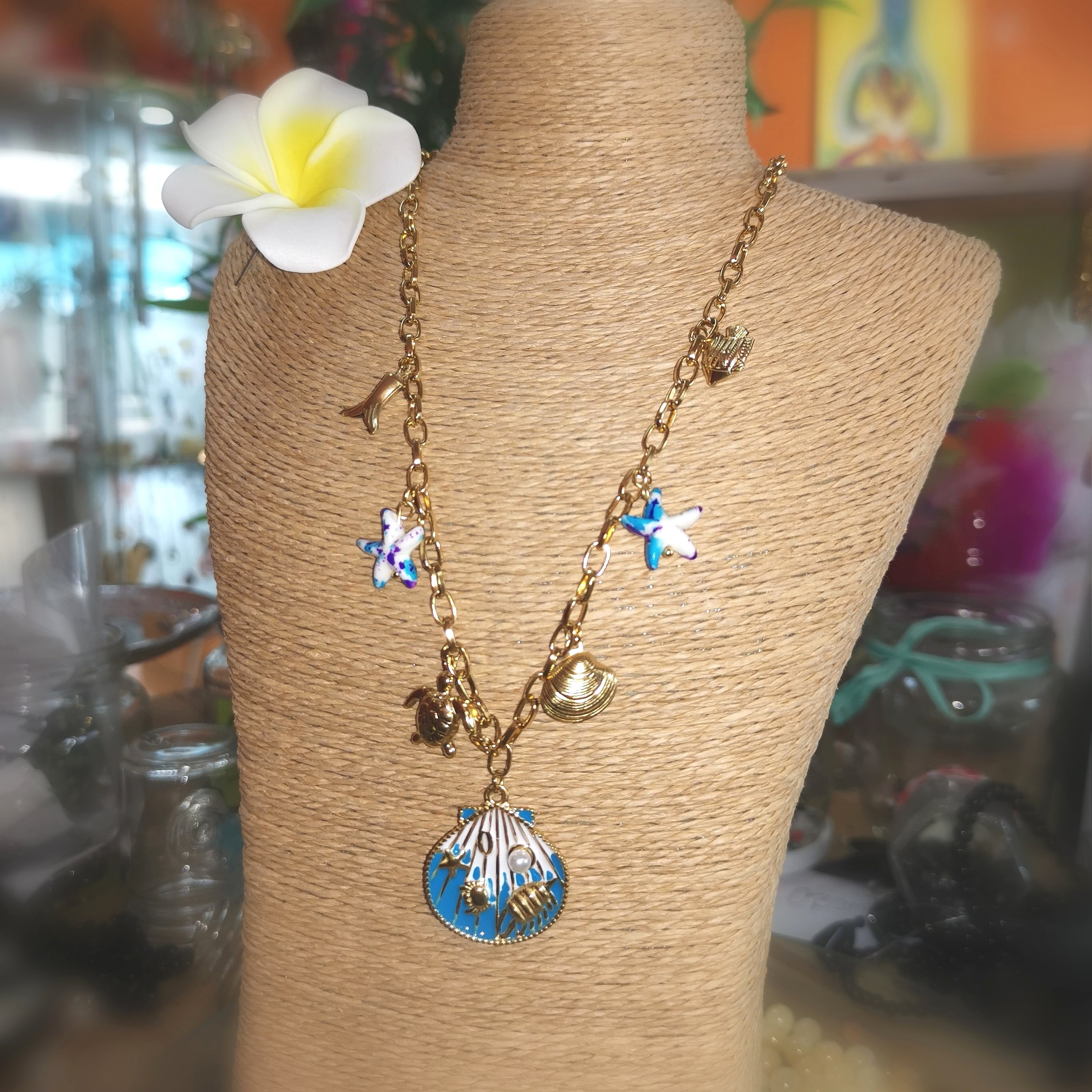 Meer & Strandgefühl Kette Gold Blau Boho Kette – geweiht für Leichtigkeit & Lebensfreude