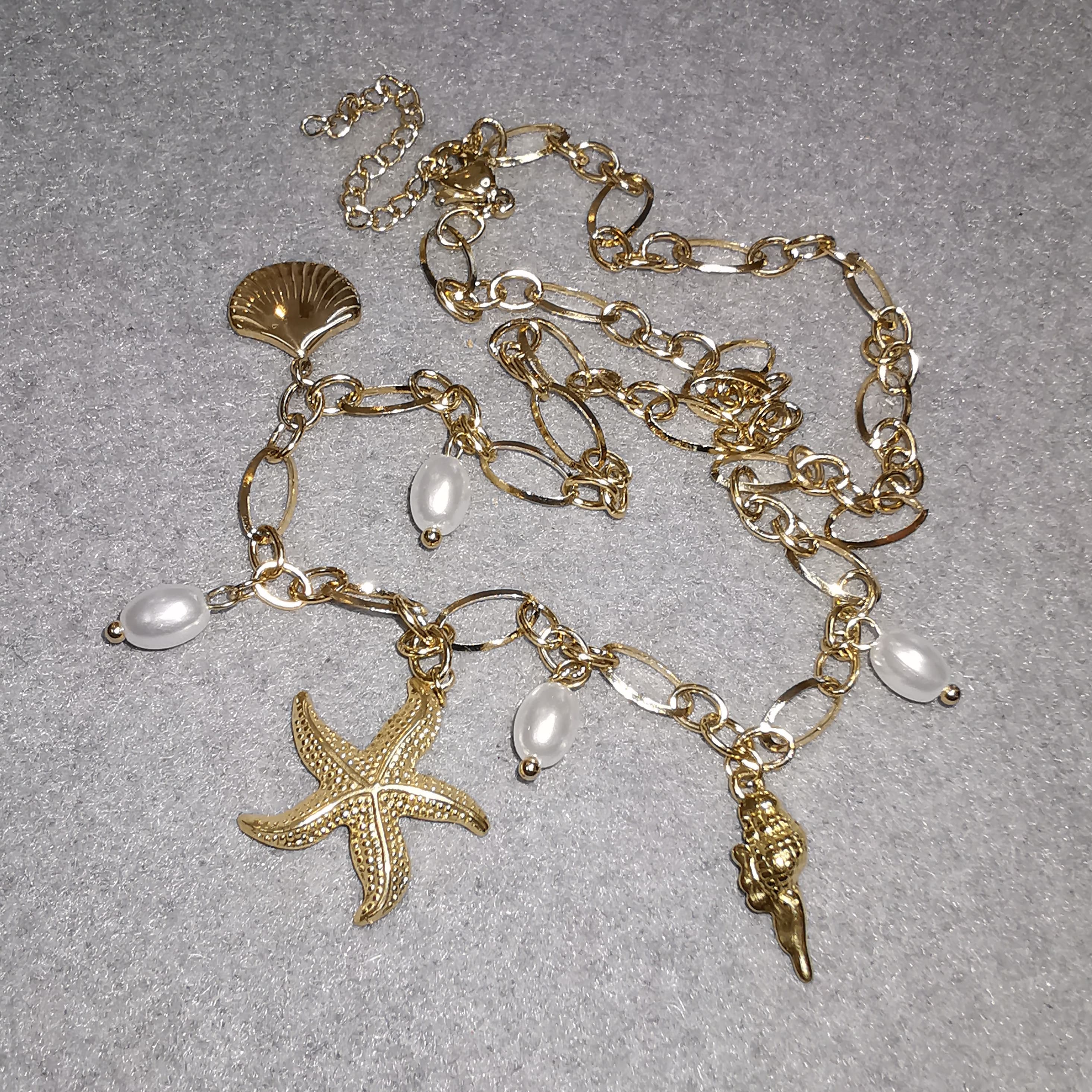 Collar bohemio de mar y playa con estrella de mar y concha: Ligereza y alegría de vivir