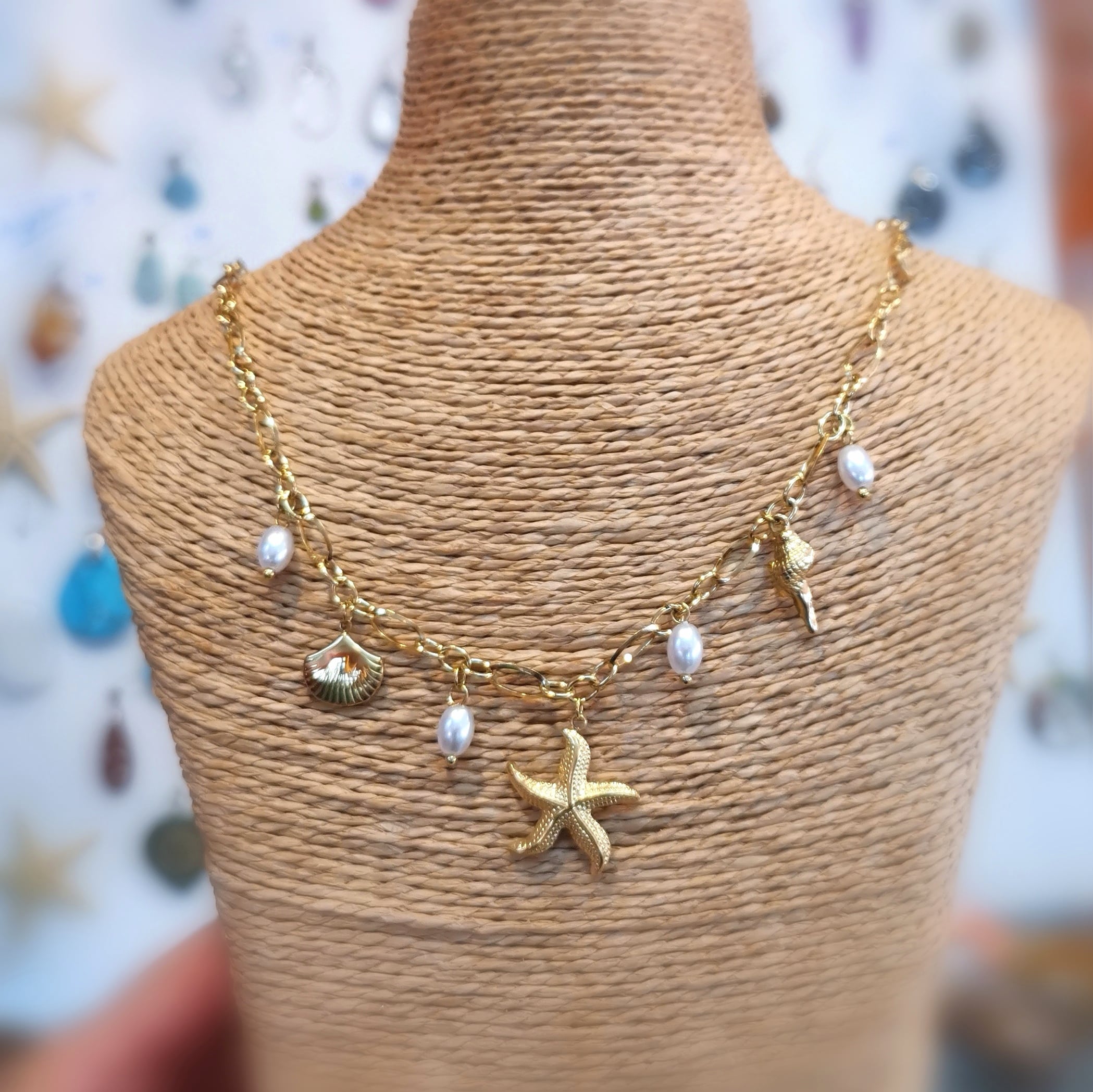 Meer & Strand Boho Kette mit Seestern & Muschel – Leichtigkeit & Lebensfreude