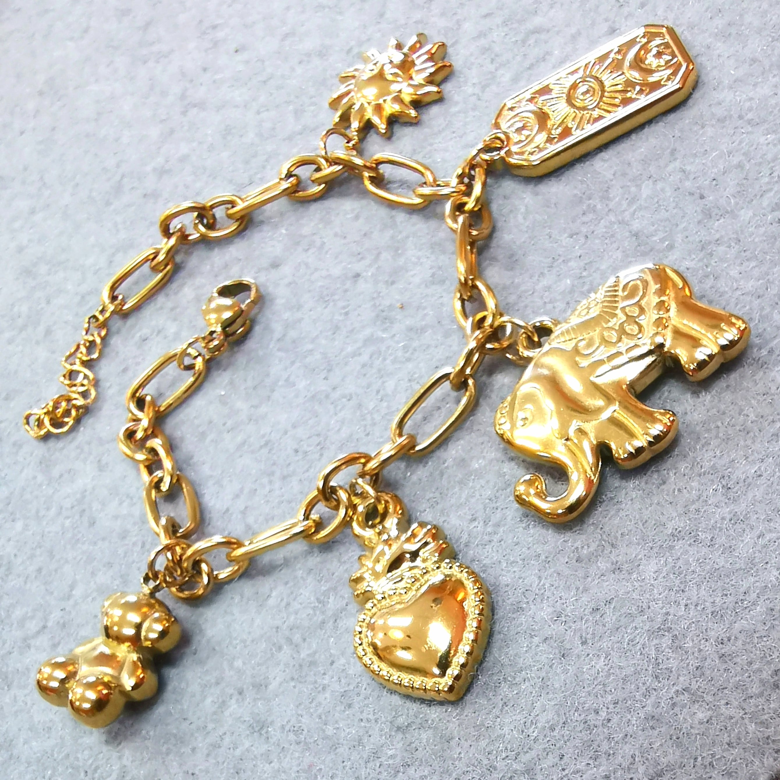 Pulsera Boho Karma Ojo que todo lo ve en acero inoxidable dorado, consagrada: en protección