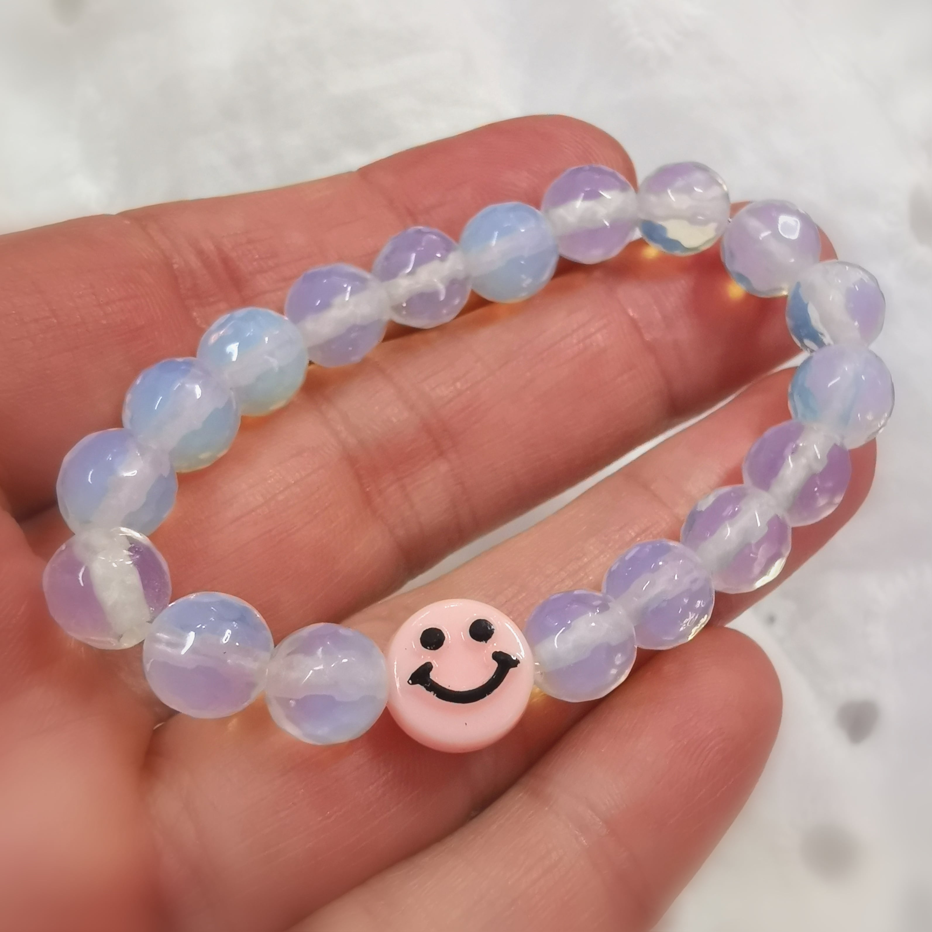 😊 Opalglas Kinder Armband #smile – Lebensfreude & Leuchten von innen