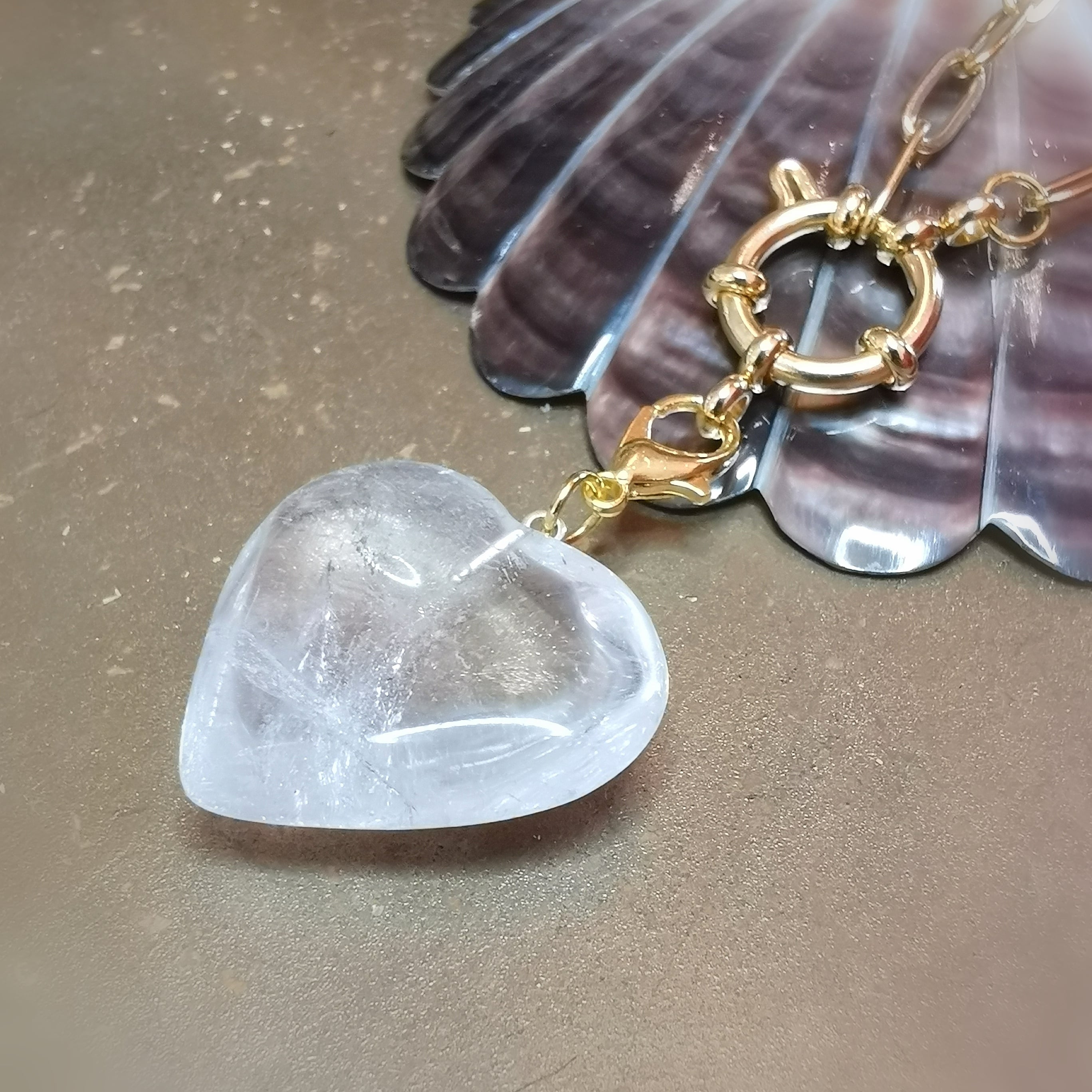 Herz Bergkristall Charm Karma Kette – Klarheit, Herzöffnung & lichtvolle Kraft