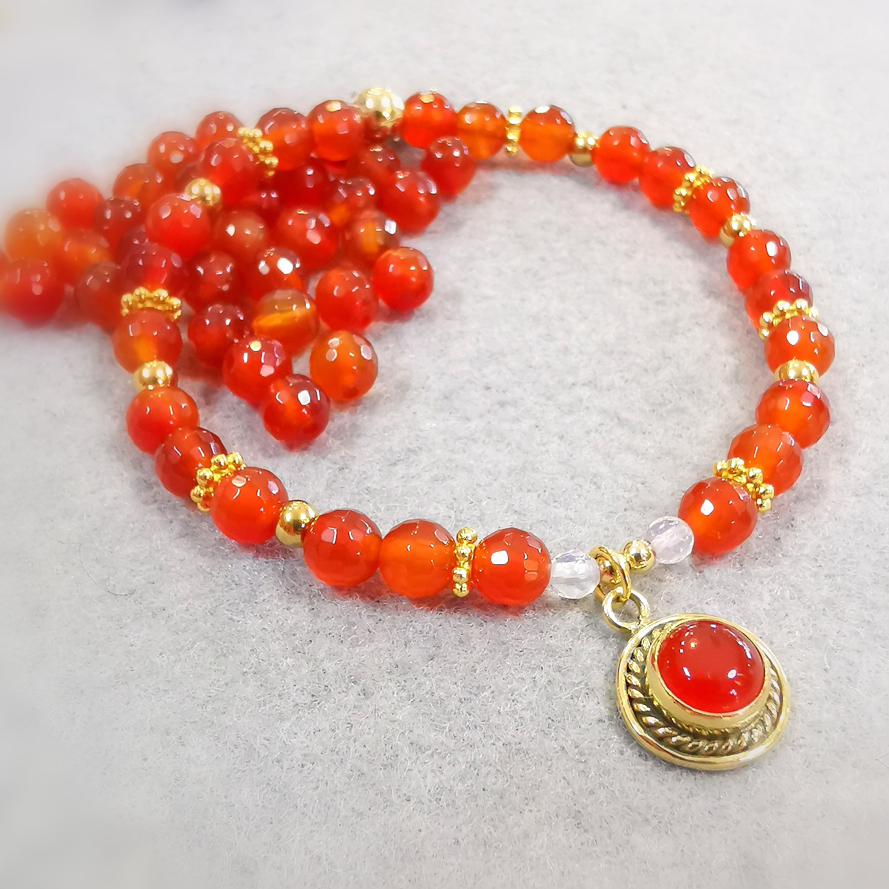 Glücksachat Carneol Chakra Edelstein Boho Armband – geweiht für Lebenslust & Vitalität