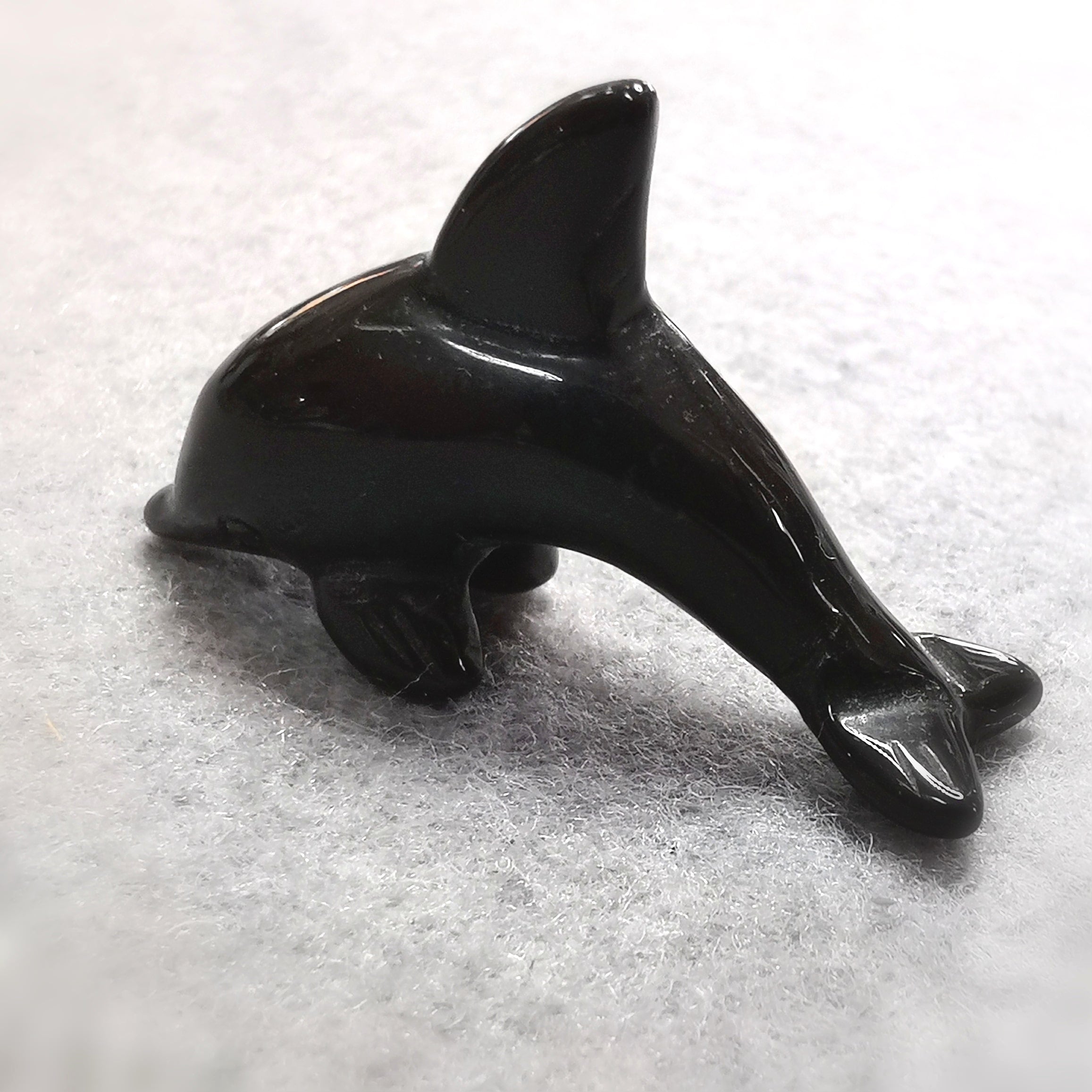 🐬 Onyx Delfin Edelstein Standfigur – geweiht für Lebensfreude & Schutz