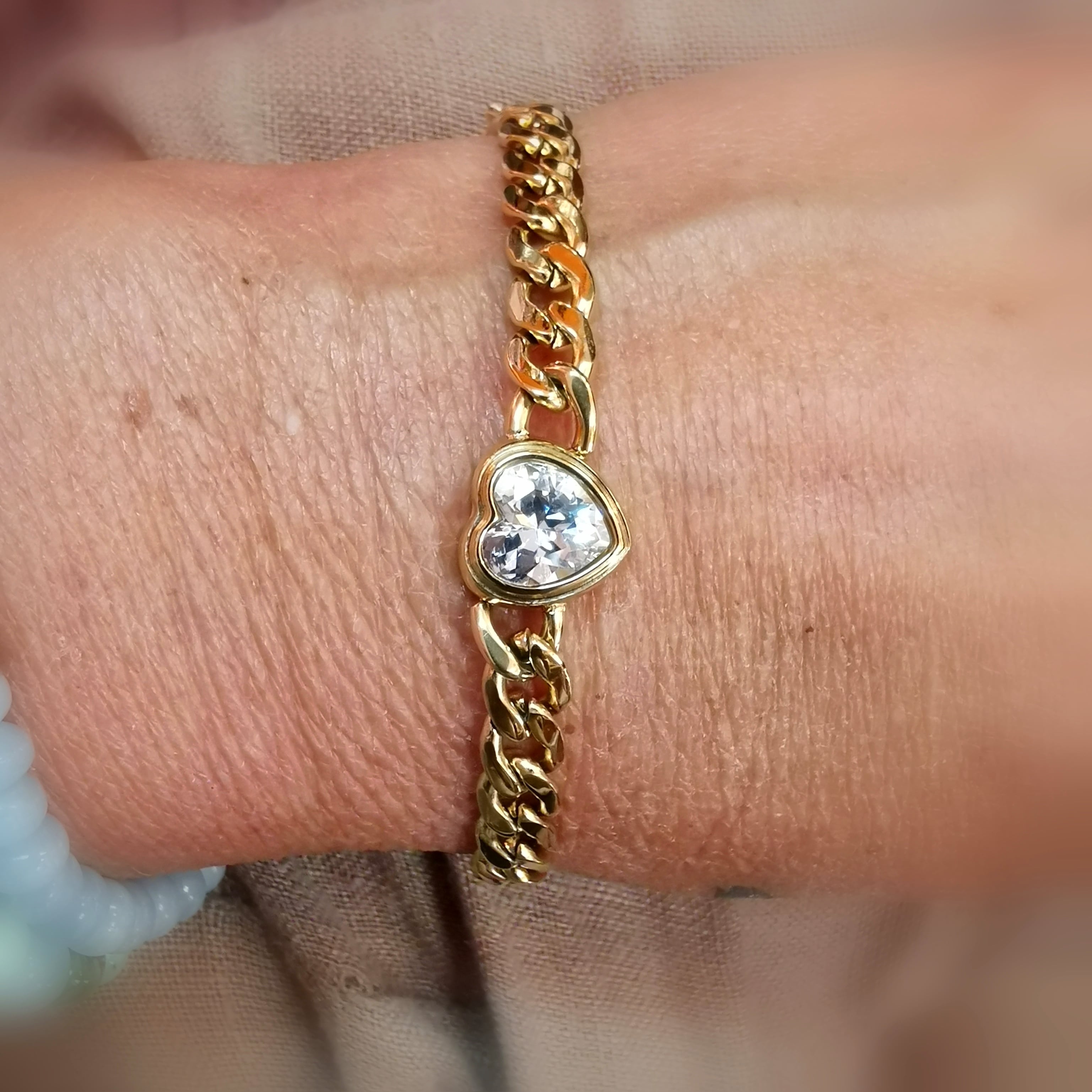 💖 Edelstahl Armband mit Kristall Herz – Symbol für Liebe & Licht