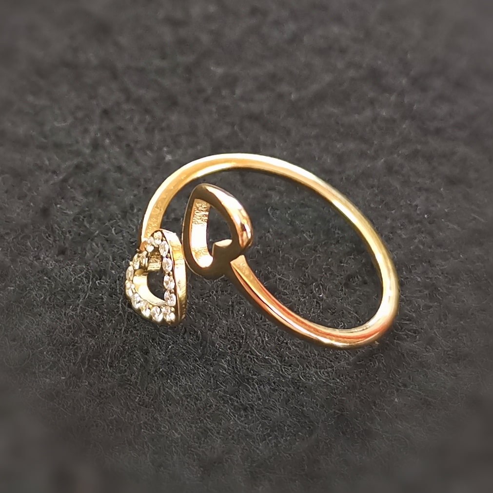 Herz Edelstahl Gold Boho Ring geweiht – Liebe & Harmonie