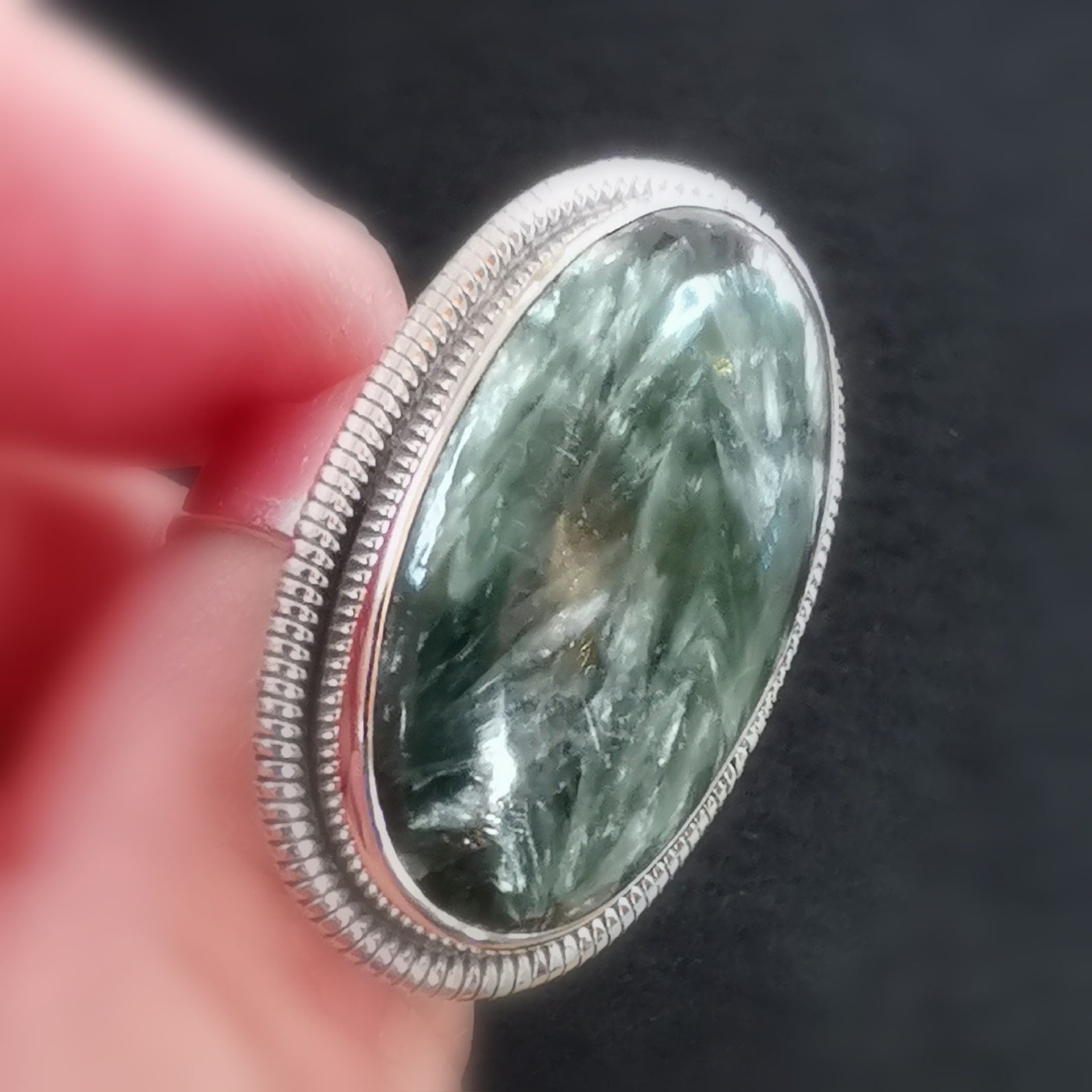 🪽 Seraphinit Engelstein Edelstein Ring – Schutz, Liebe & Transformation