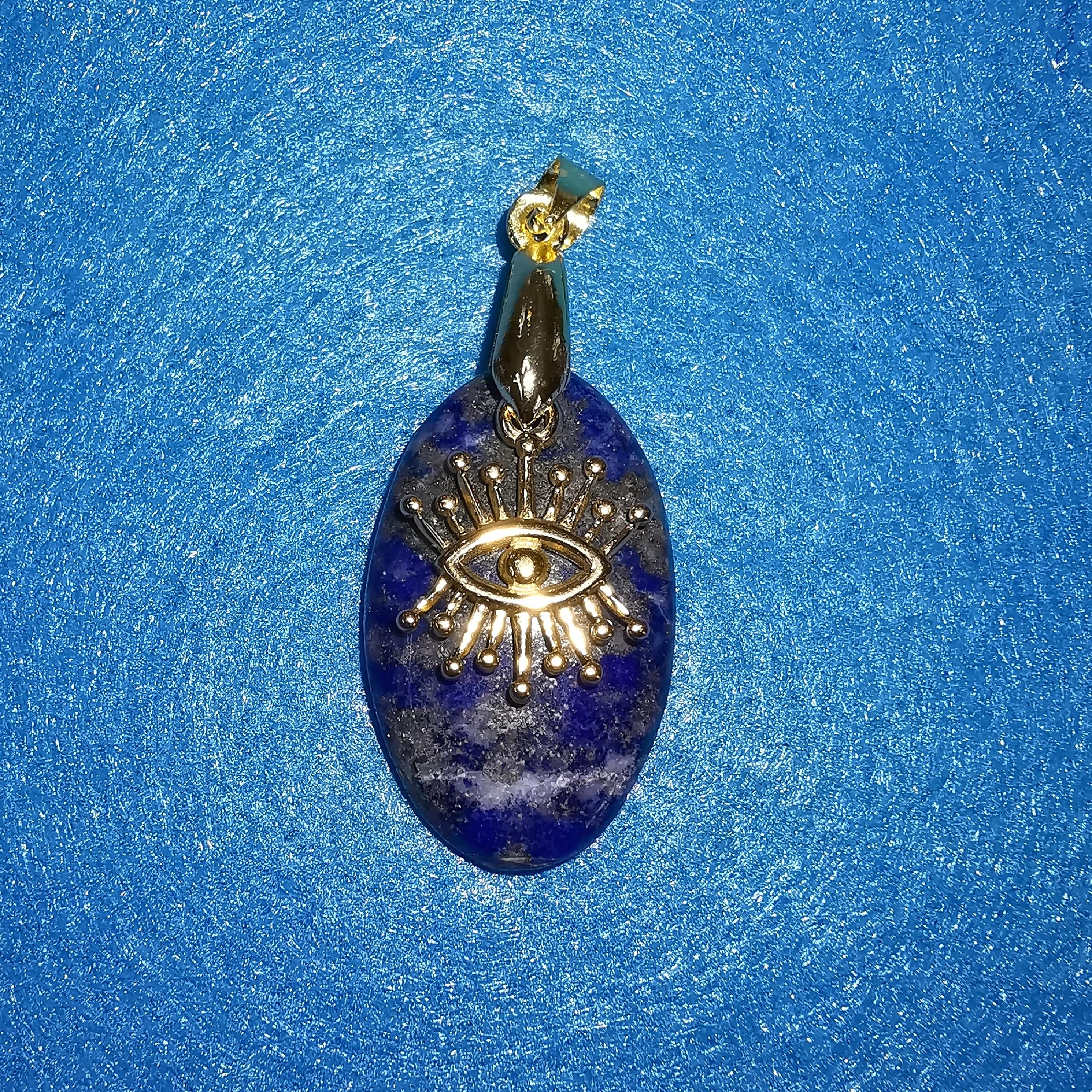 👁️🗨️ Lapislazuli Amulett mit göttlichem Auge – geweiht für Schutz, Klarheit & spirituelle Führung