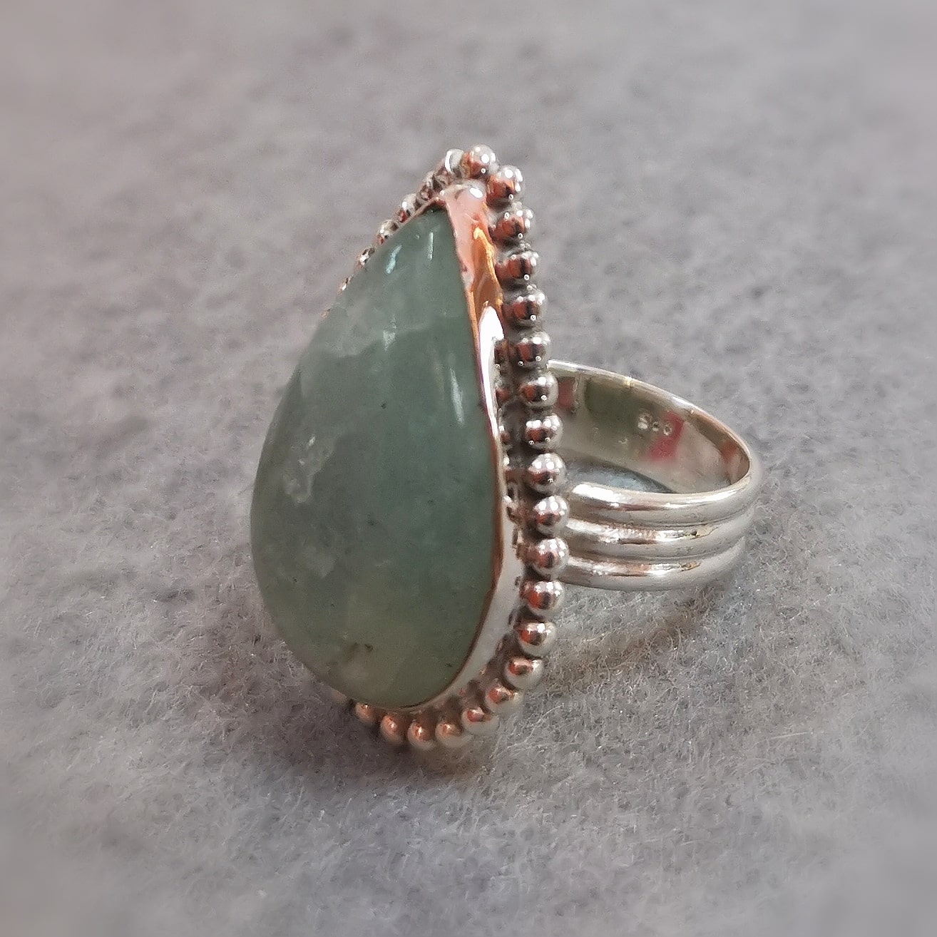 Aquamarin Edelstein Sterlingsilber Ring, geweiht – Klarheit & innere Ruhe
