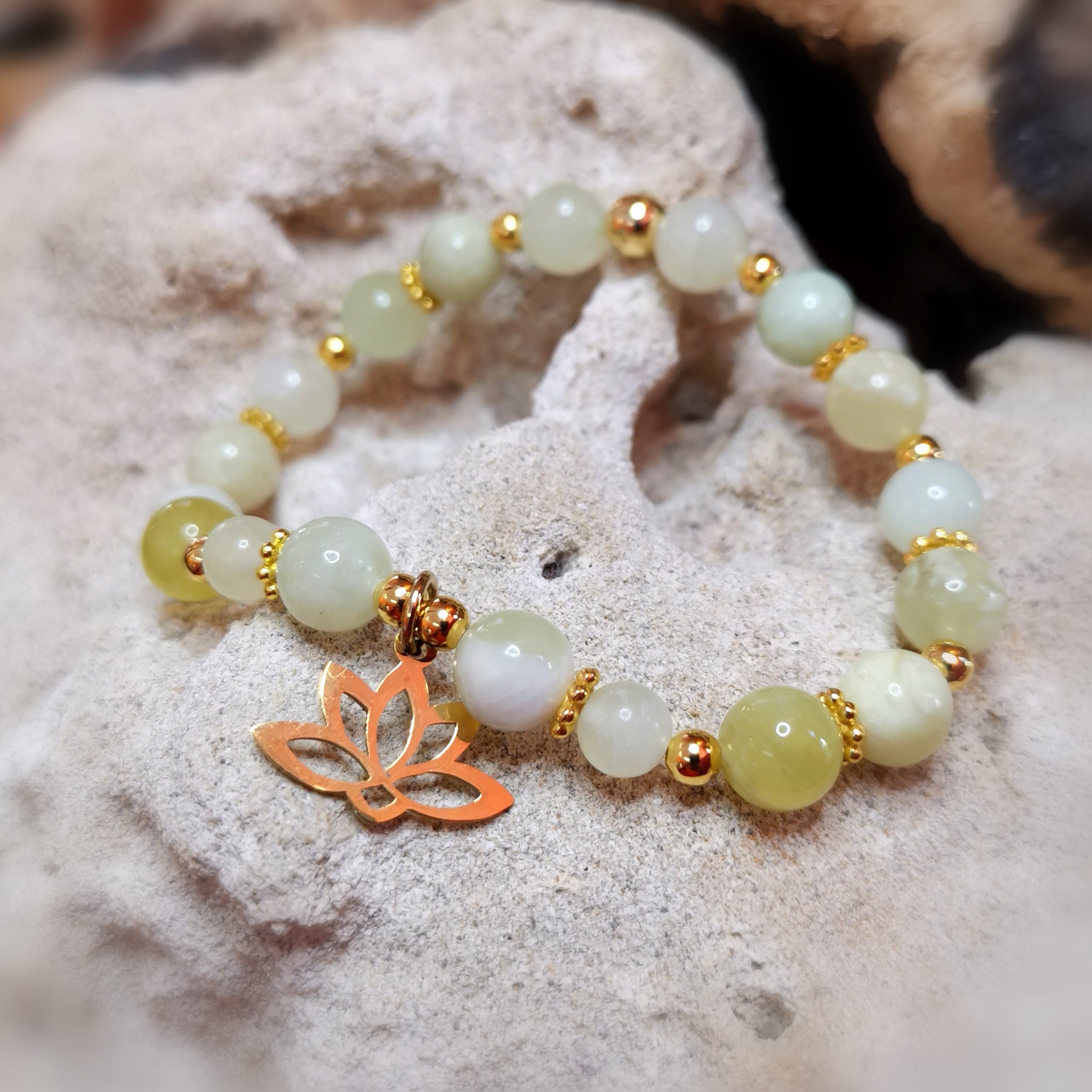 Jade & Lotus Karma Edelstein Armband – „Glaub an dich“ · innere Harmonie & Vertrauen