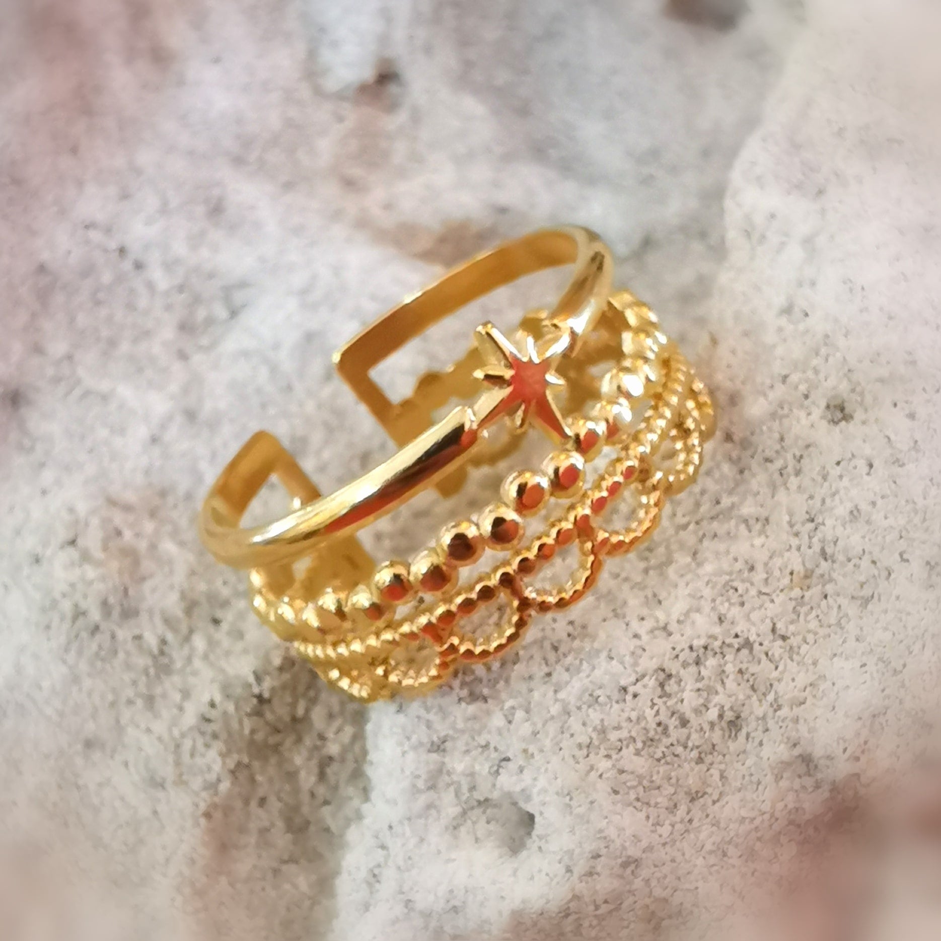 Polarstern Ring Gold Edelstahl – Wegweiser zum Glück & inneres Leuchten