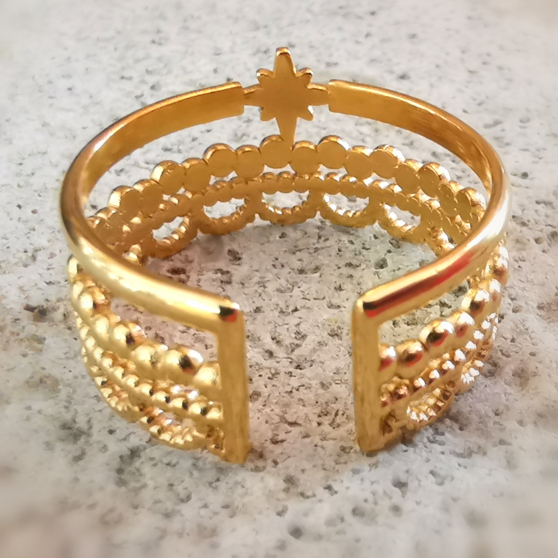 Polarstern Ring Gold Edelstahl – Wegweiser zum Glück & inneres Leuchten