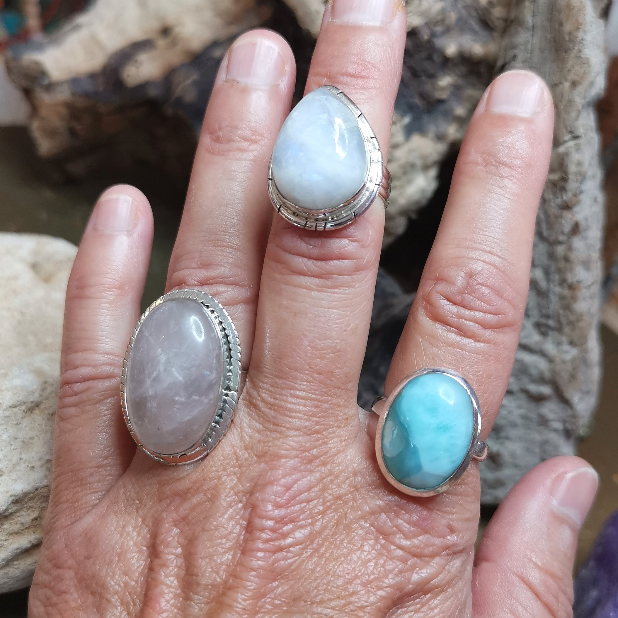 Larimar Edelstein Ring – geweiht für Freiheit, Ruhe & Meeresenergie