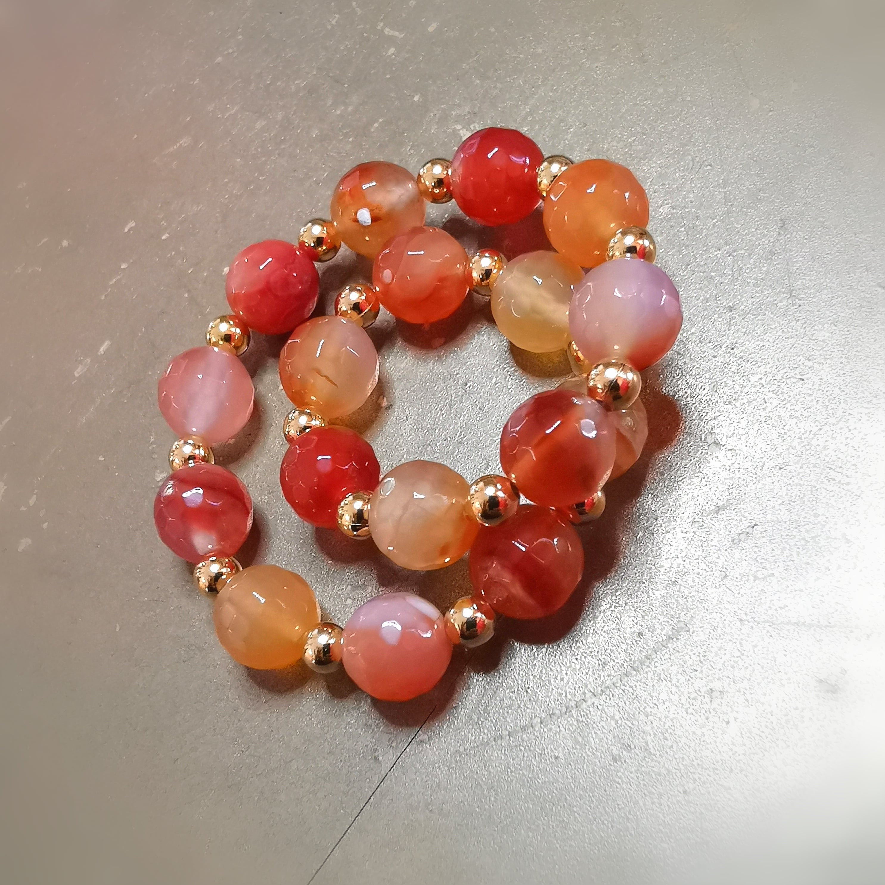 Carneol Gold Edelstahl Yoga Karma Armband – bleibe in deine goldenen Mitte