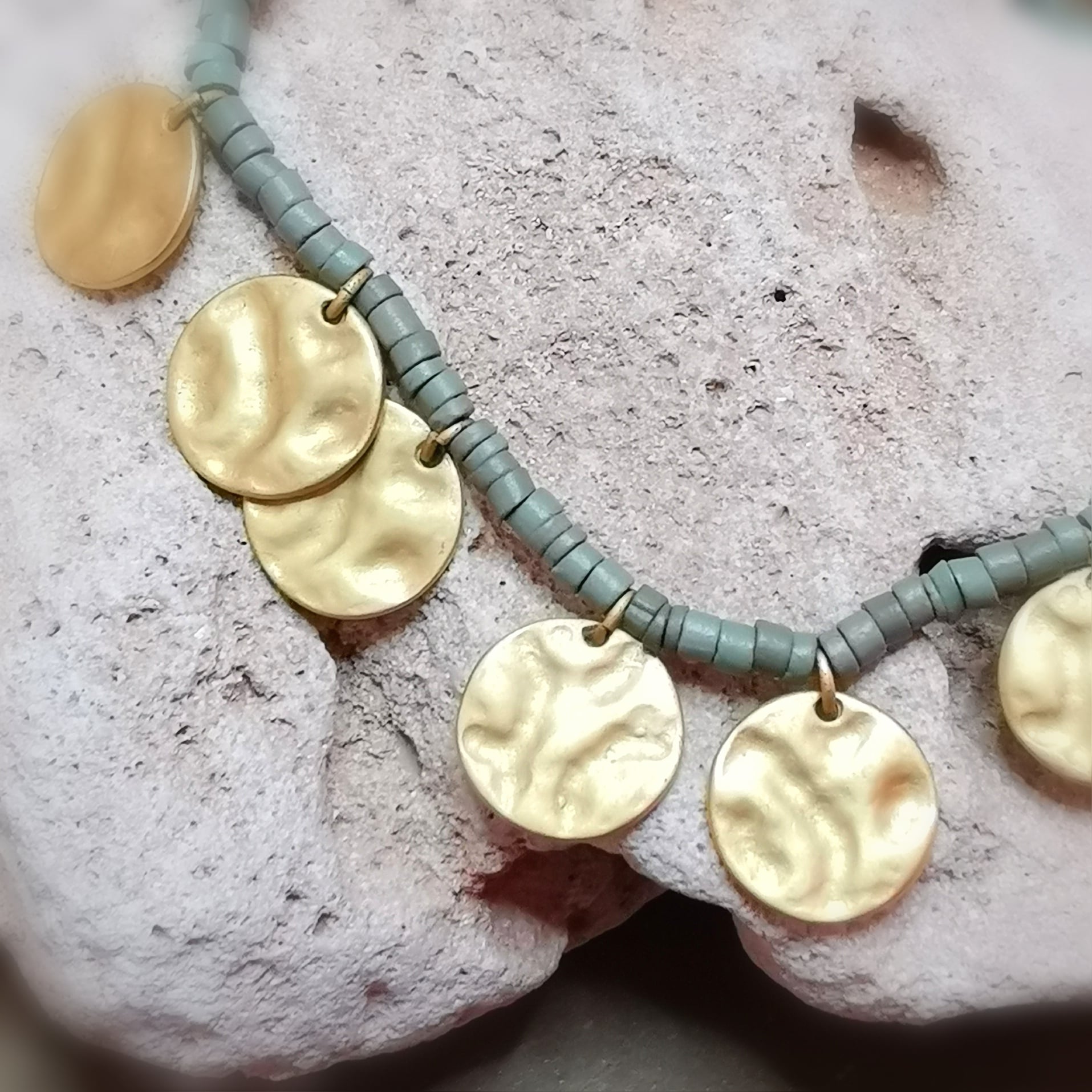 Inka Style Gold Grün Collier Kette – für Lebensfreude & Sonnenkraft