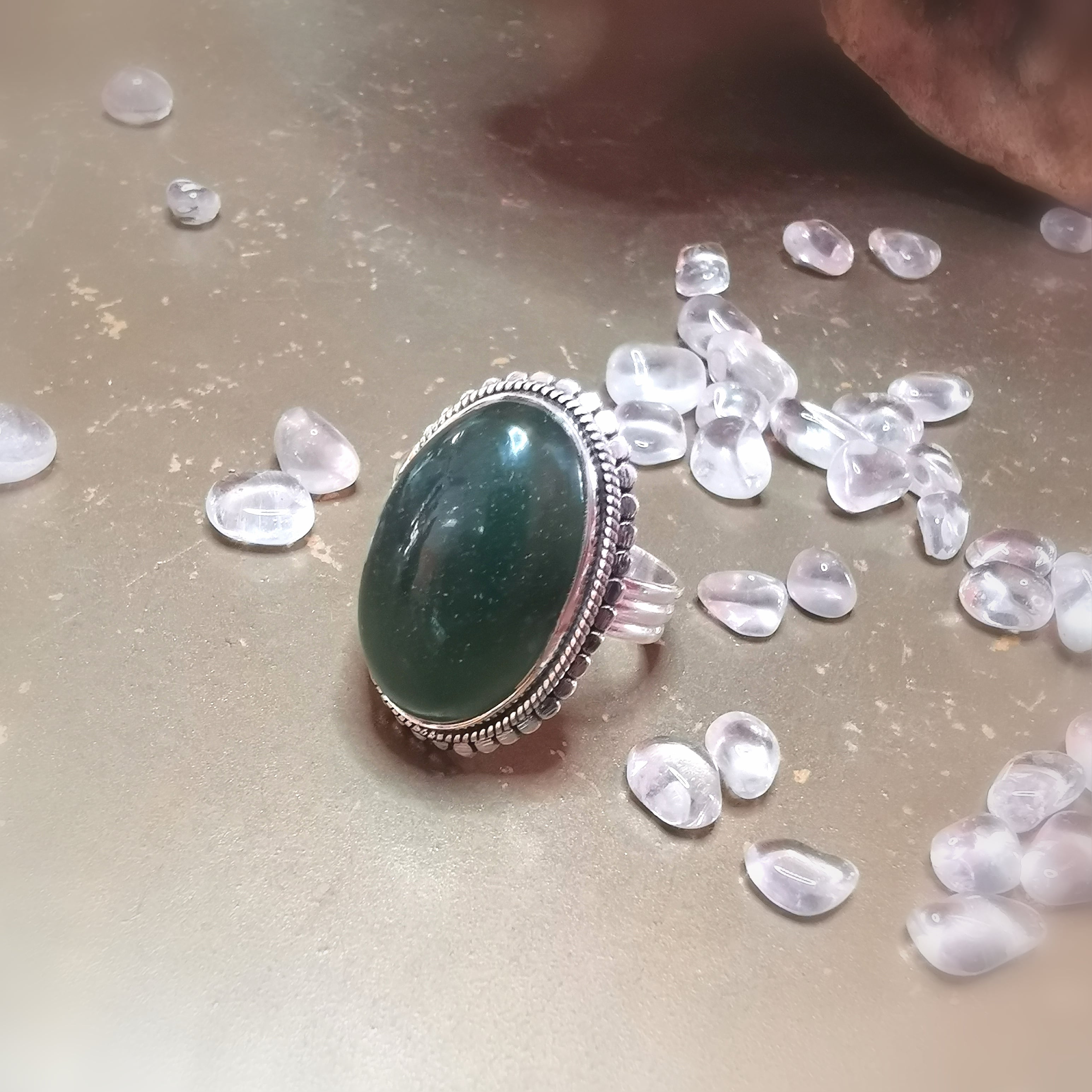 Nephrit Jade Edelstein Herzchakra Ring – Hoffnung & Herzensöffnung