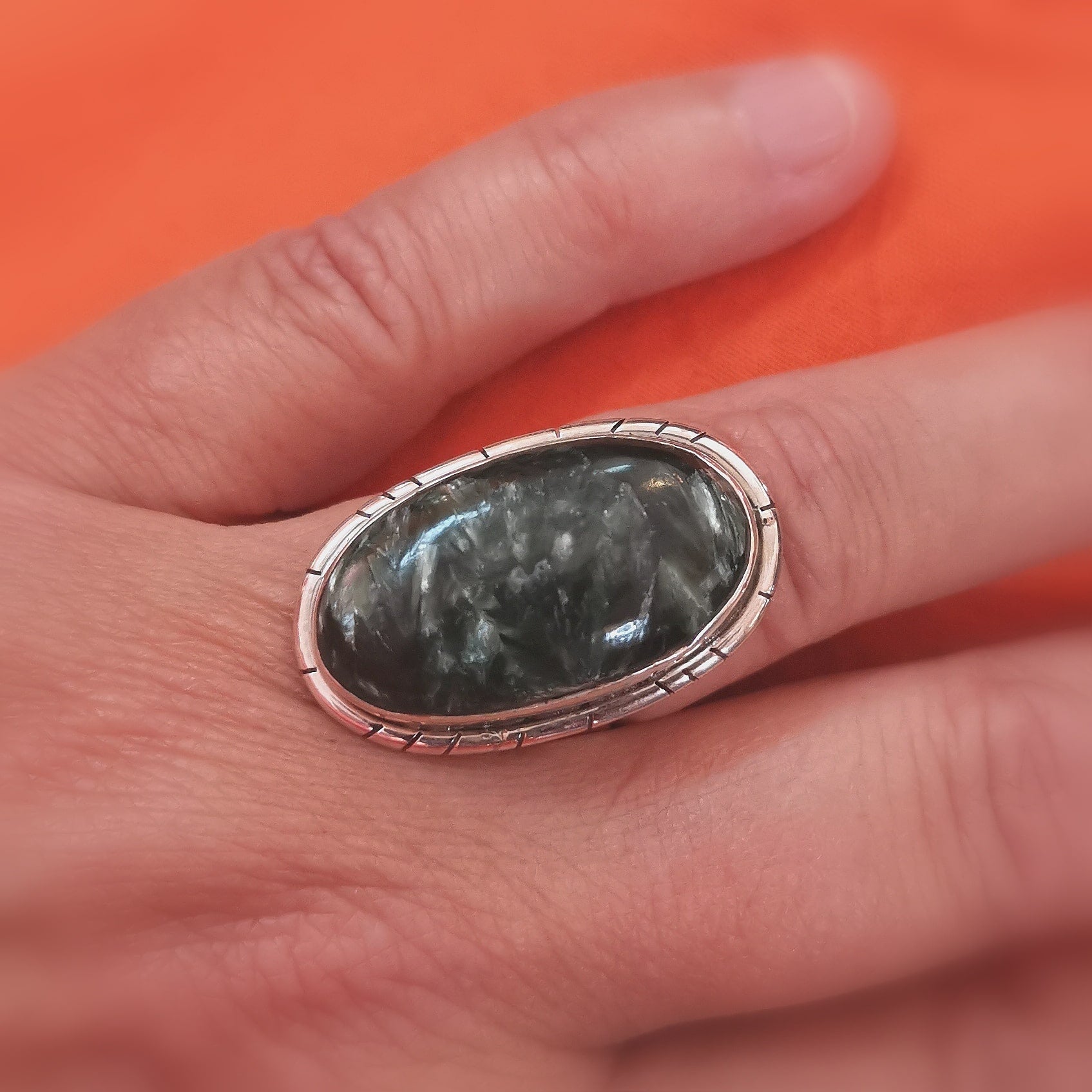 Seraphinit Engelstein Edelstein Ring – Schutz, Liebe & Transformation