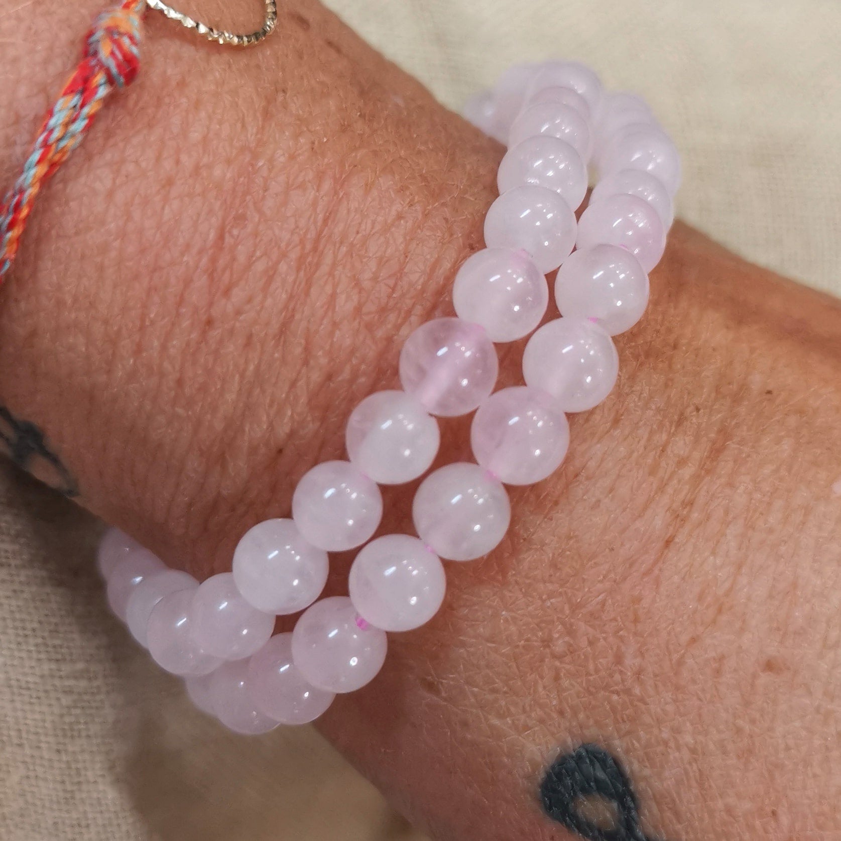 Rosenquarz Herzchakra Armband – geweiht für Liebe & emotionale Harmonie