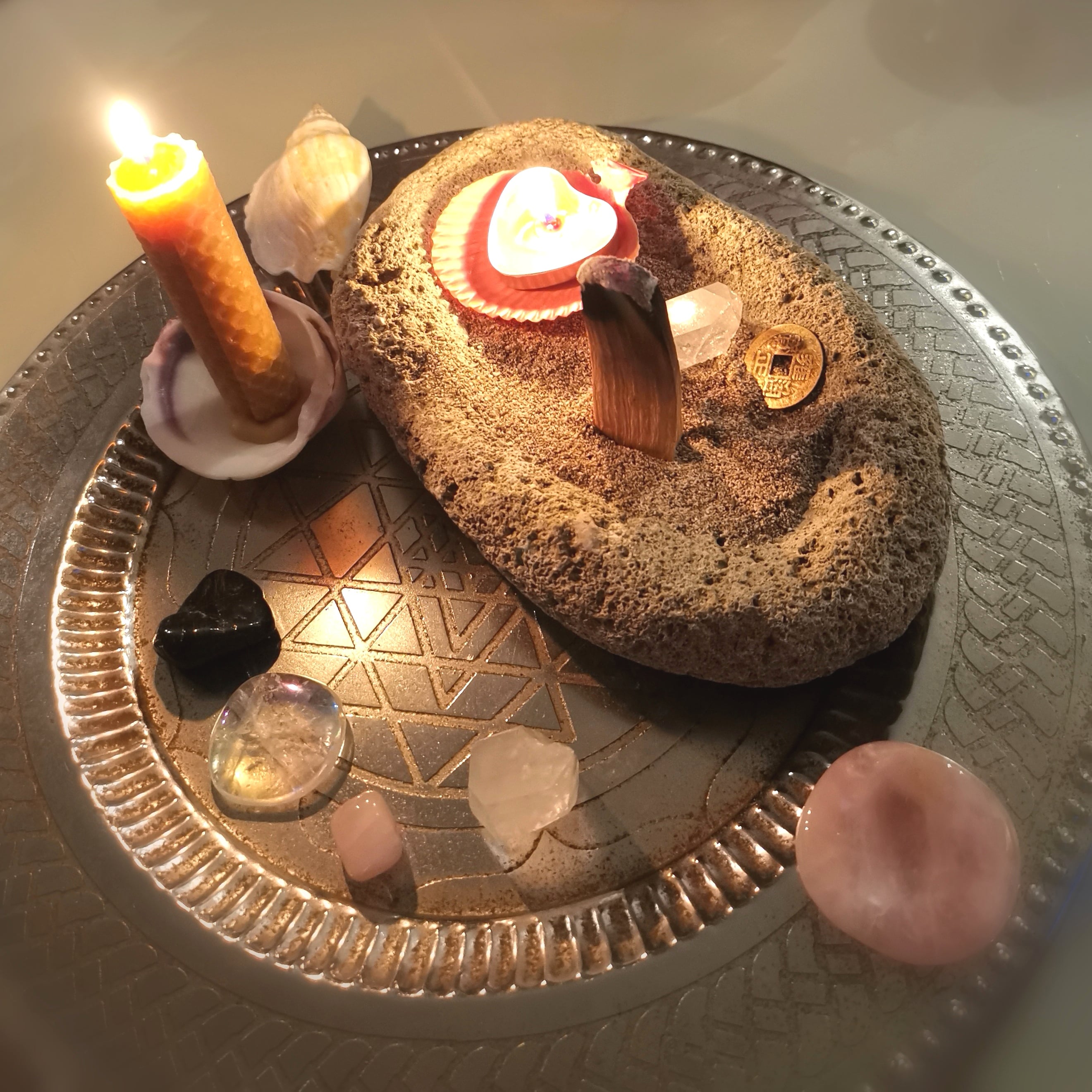 Raunacht-Aktiv-Päckchen geweiht · Bergkristall, Turmalin & Rosenquarz