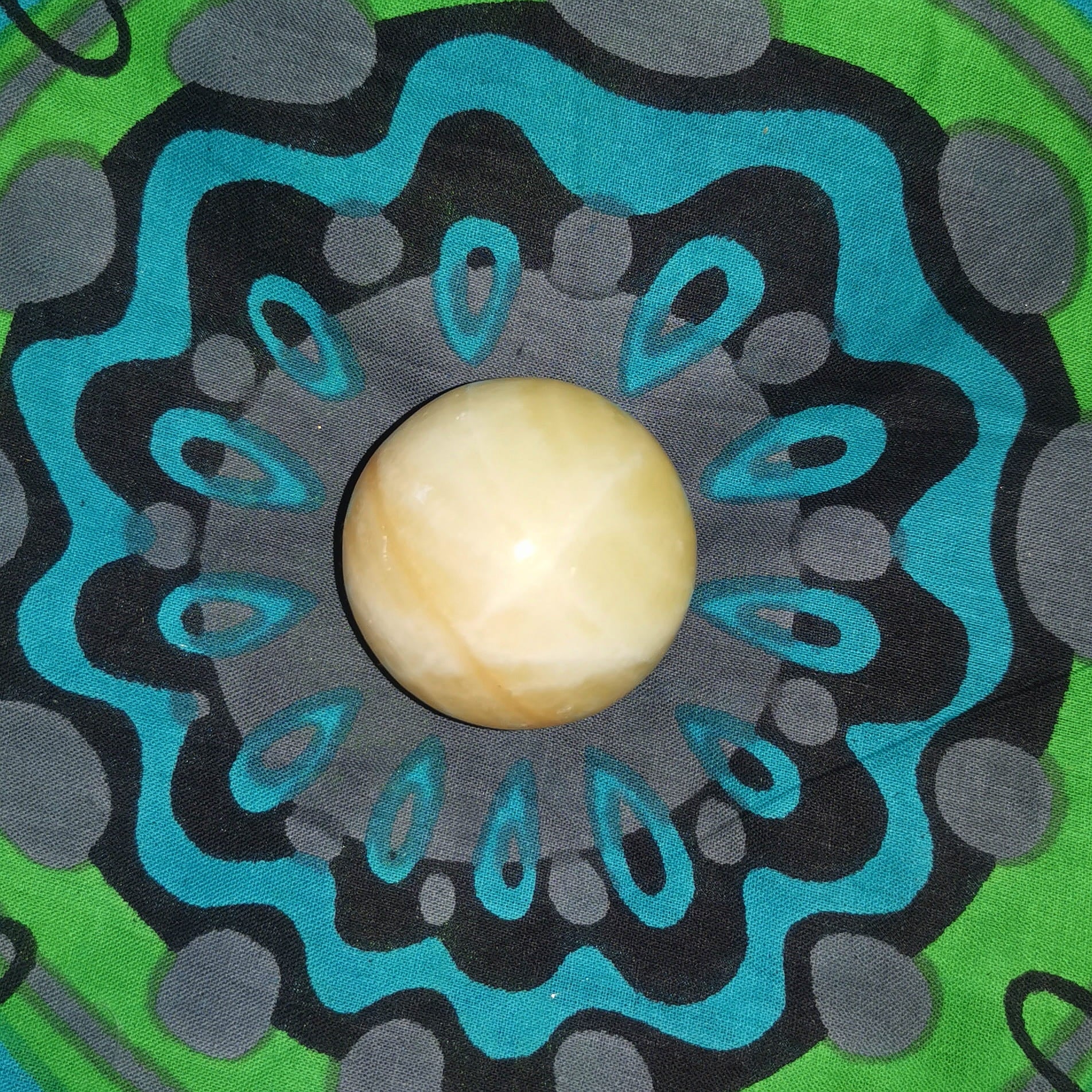 Orange calcite gemstone sphere – consecrated for joy of life, meditation & gentle relaxation