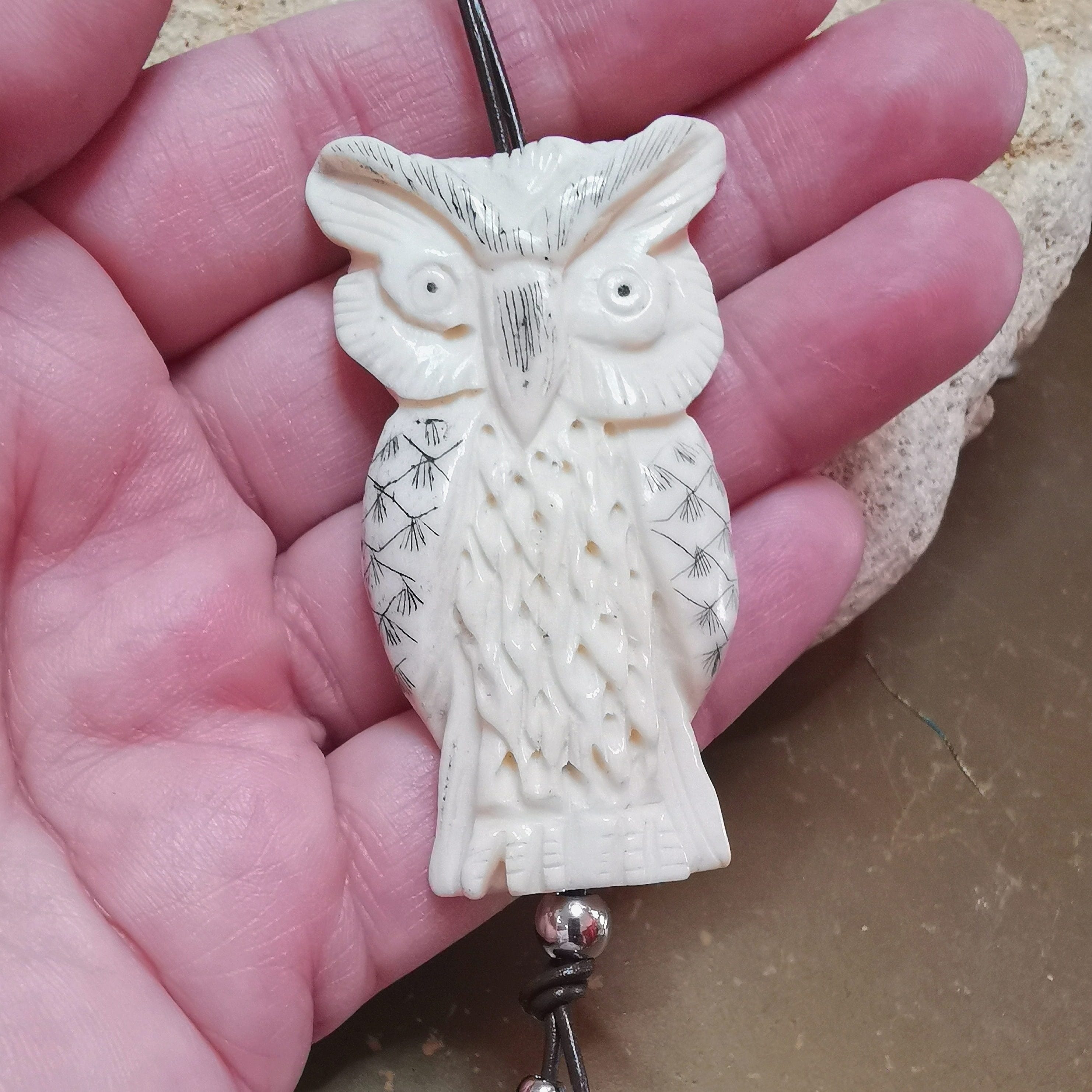 Collar Karma Animal de Poder Búho XL: consagrado para el conocimiento profundo, la intuición y la confianza primordial