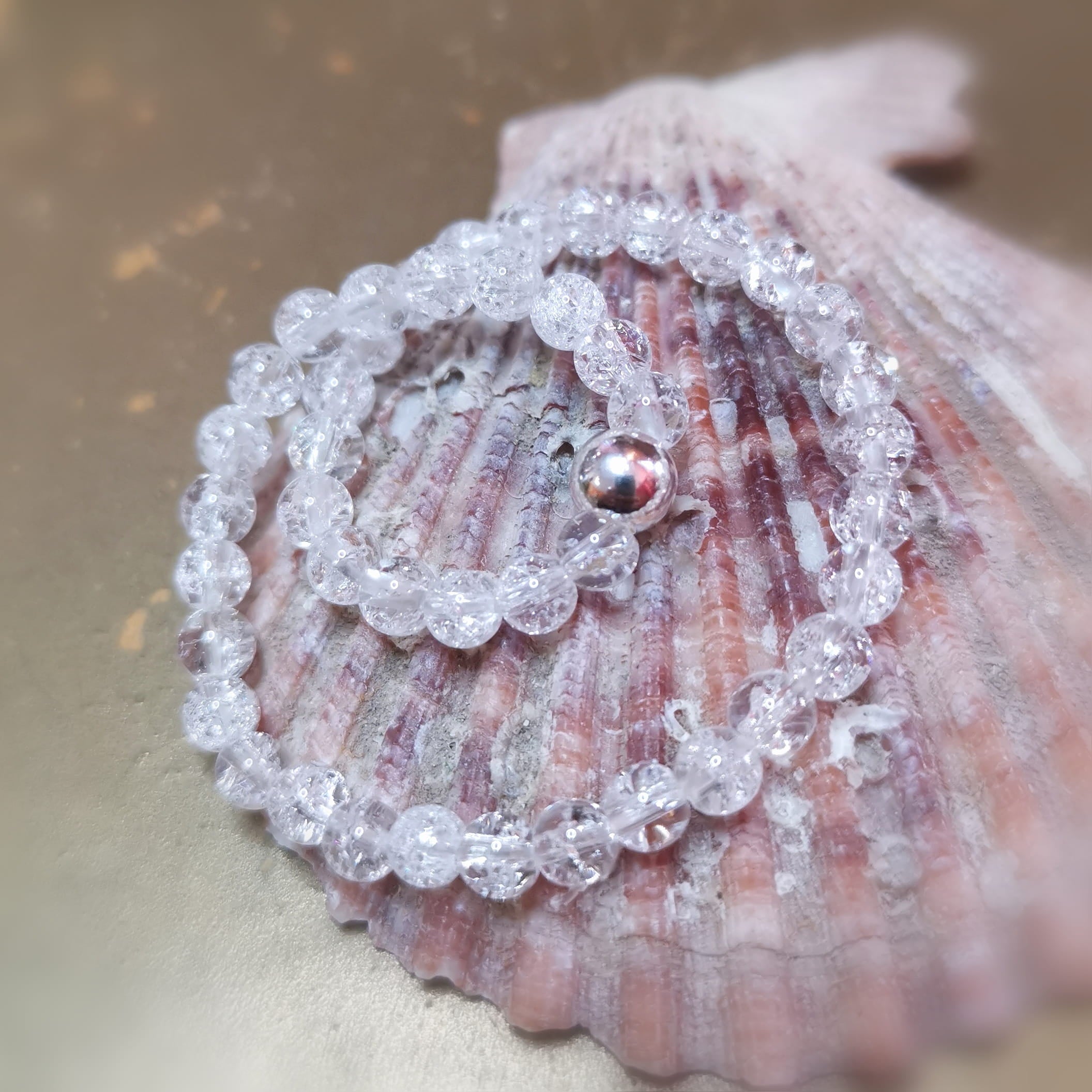 Bergkristall AA Heilstein Armband „Crushed Ice“ – für Klarheit, Reinigung & Energiefluss