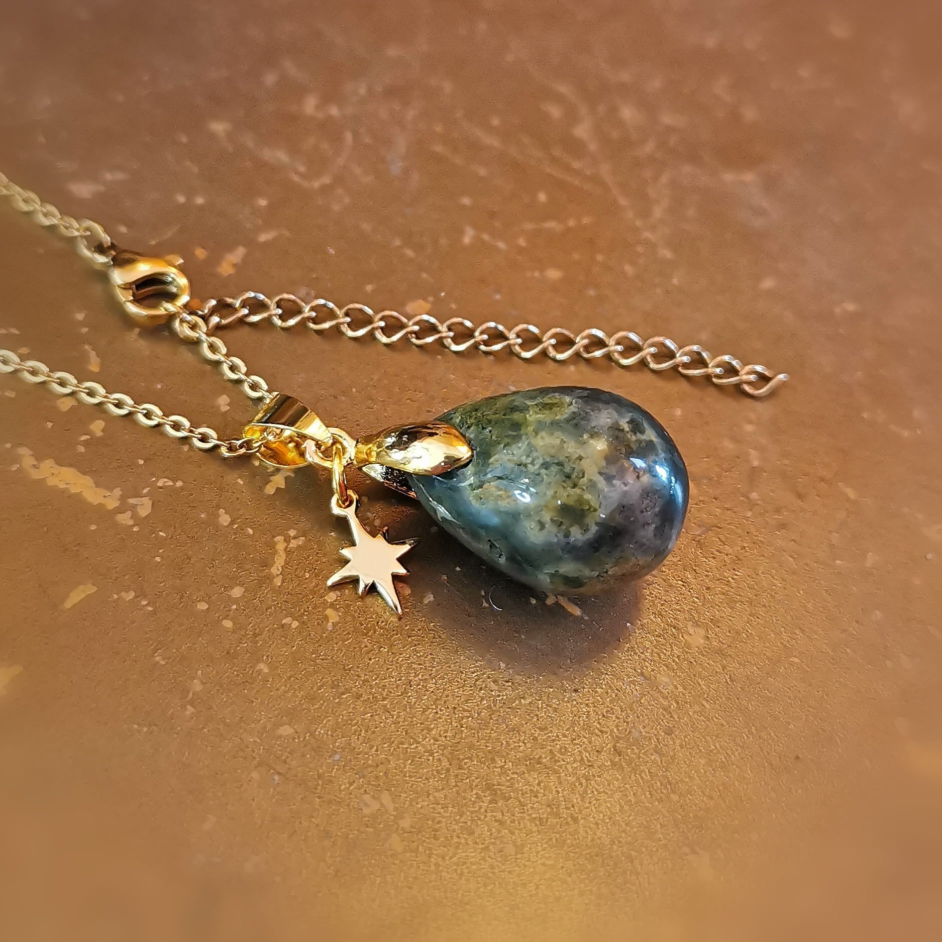 Ozean Jaspis Edelstein Polarstern Kette – geweiht für Orientierung, Vertrauen & neue Wege