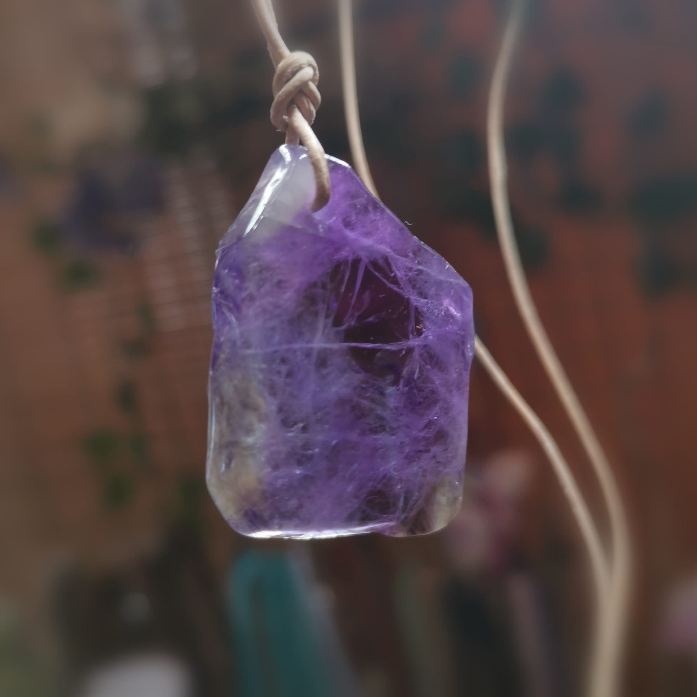Amethyst Edelstein Platte Yoga Kette – geweiht für Inspiration & Klarheit
