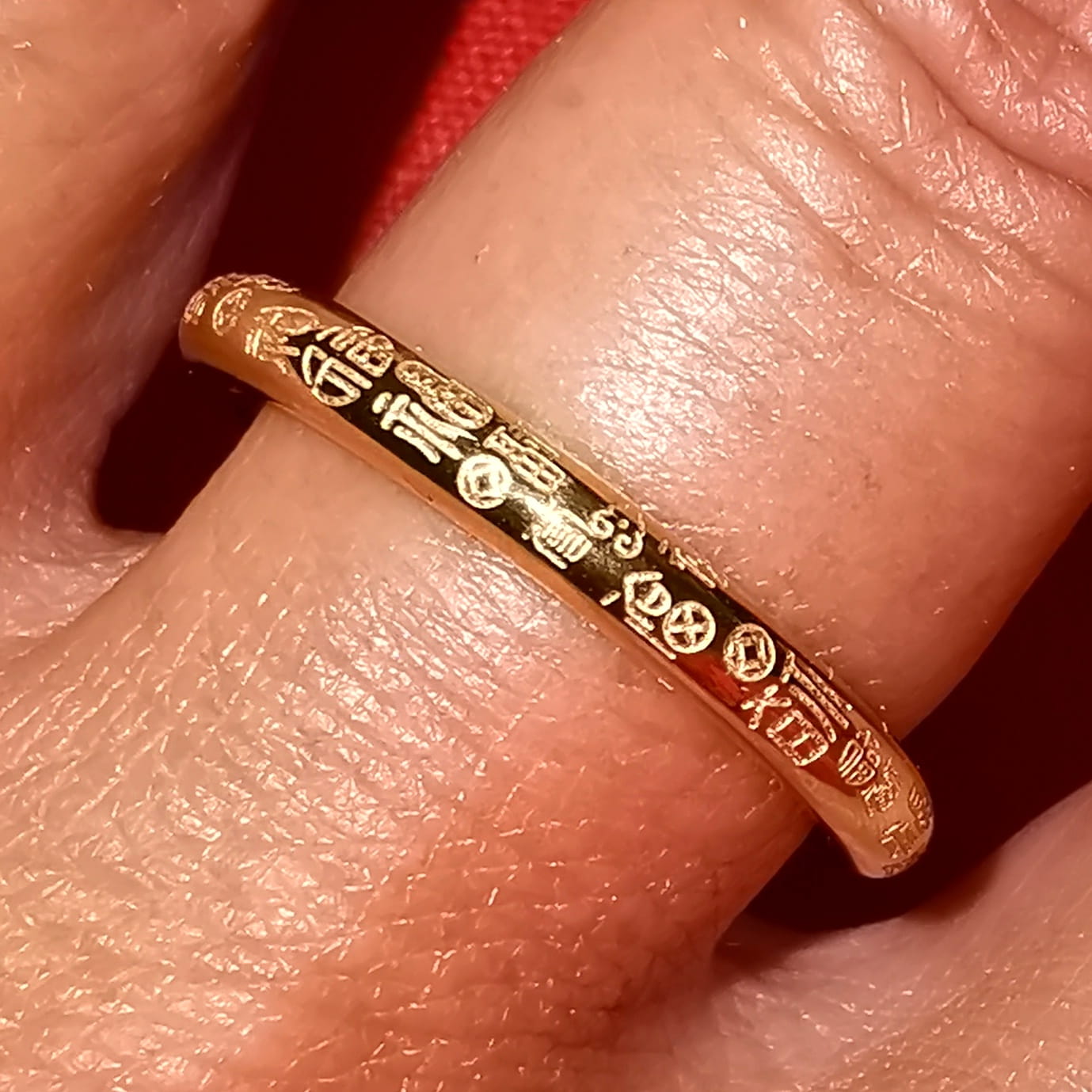 Viel Glück Ring 18 Karat vergoldet – Glückssymbole & positive Energie