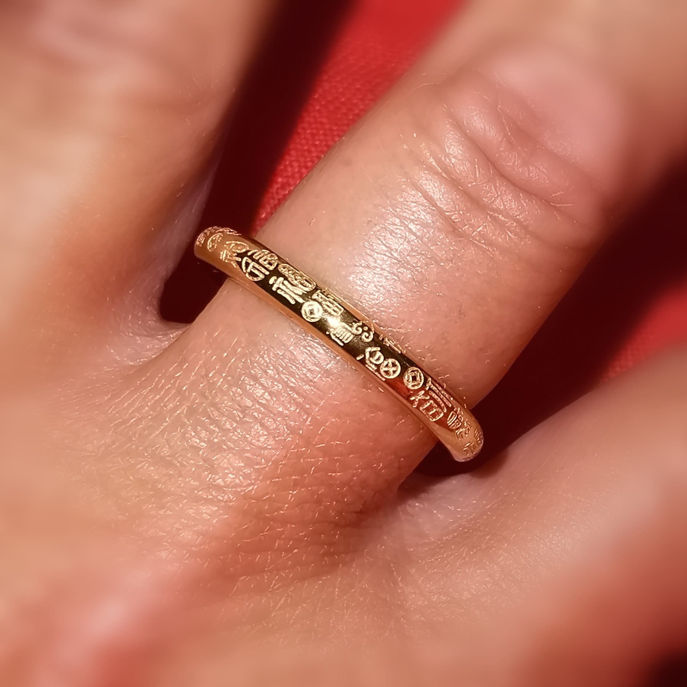 Viel Glück Ring 18 Karat vergoldet – Glückssymbole & positive Energie