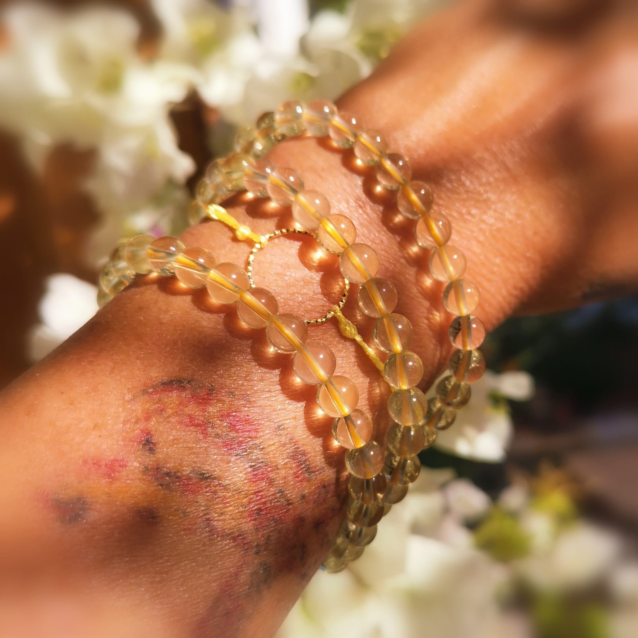 Limonenquarz Karma Armband – geweiht für Lebensfreude, Klarheit & innere Sonne