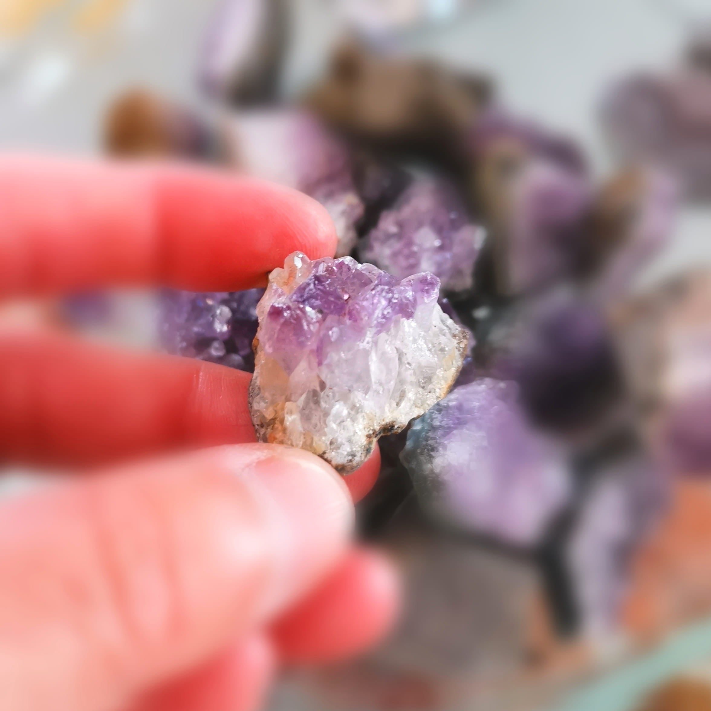 Amethyst Glücksdruse Naturstücke – geweiht für Offenheit, Vertrauen & Harmonie