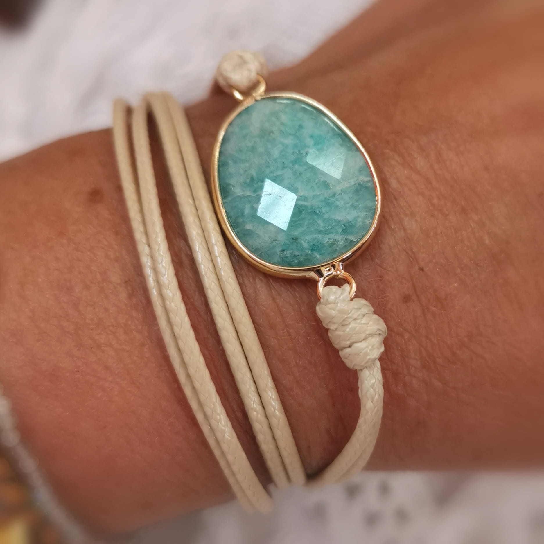 Amazonit Wickelarmband – Boho Hippie Summer Vibes für Leichtigkeit & Lebensfreude
