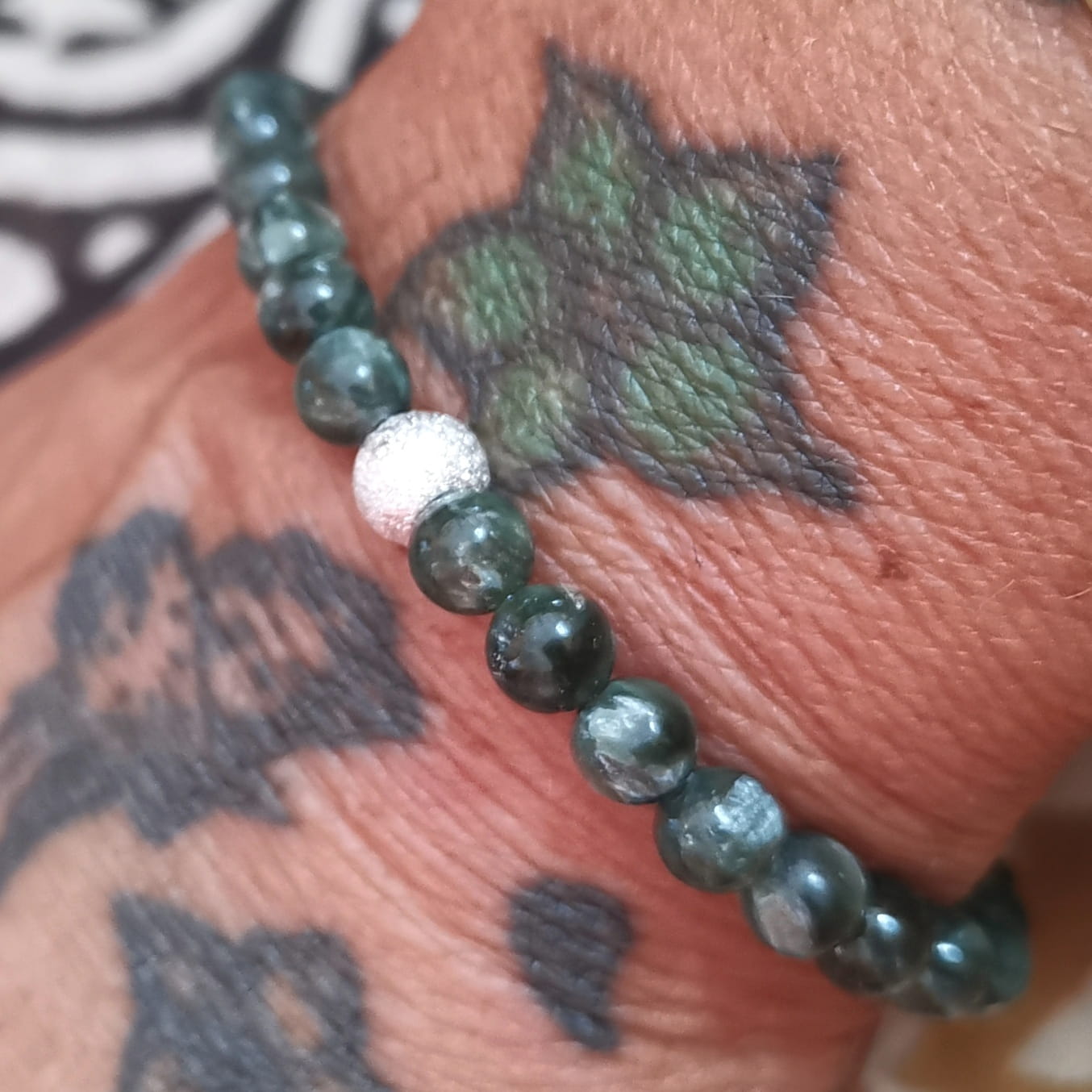 Seraphinit Edelstein Karma Armband AA Qualität – geweiht für Herzöffnung, Harmonie & Intuition