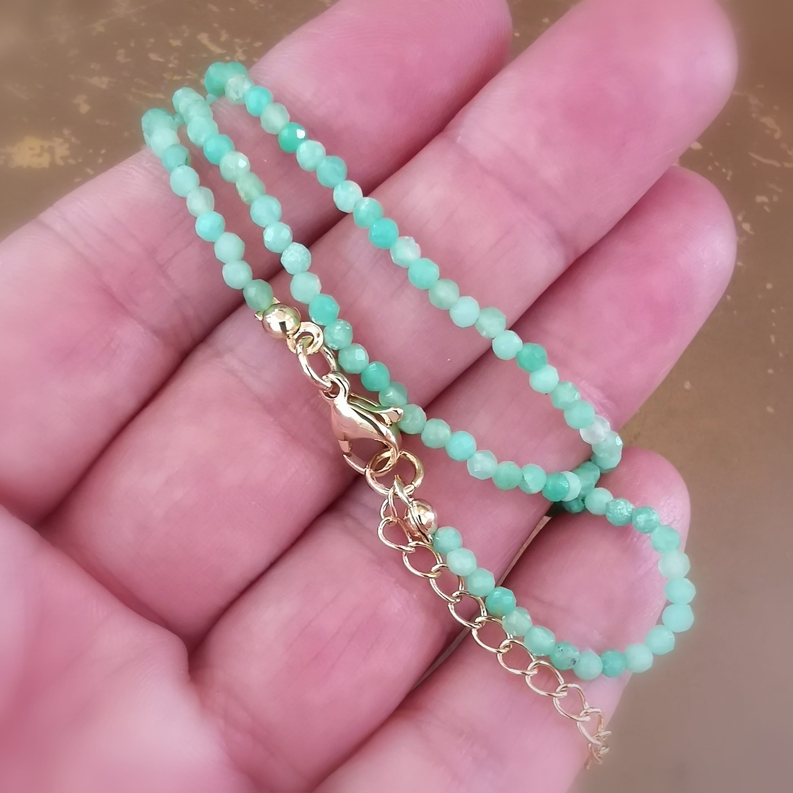 Chrysopras Edelstein Karma Kette – geweiht für Hoffnung, Herzensfreude & Neuanfang