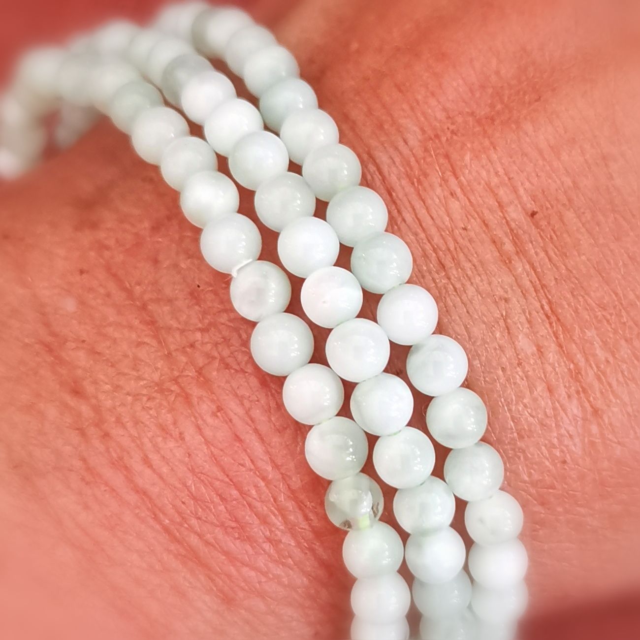 Grüner Mondstein Armband 4 mm – Neubeginn, Intuition & Balance