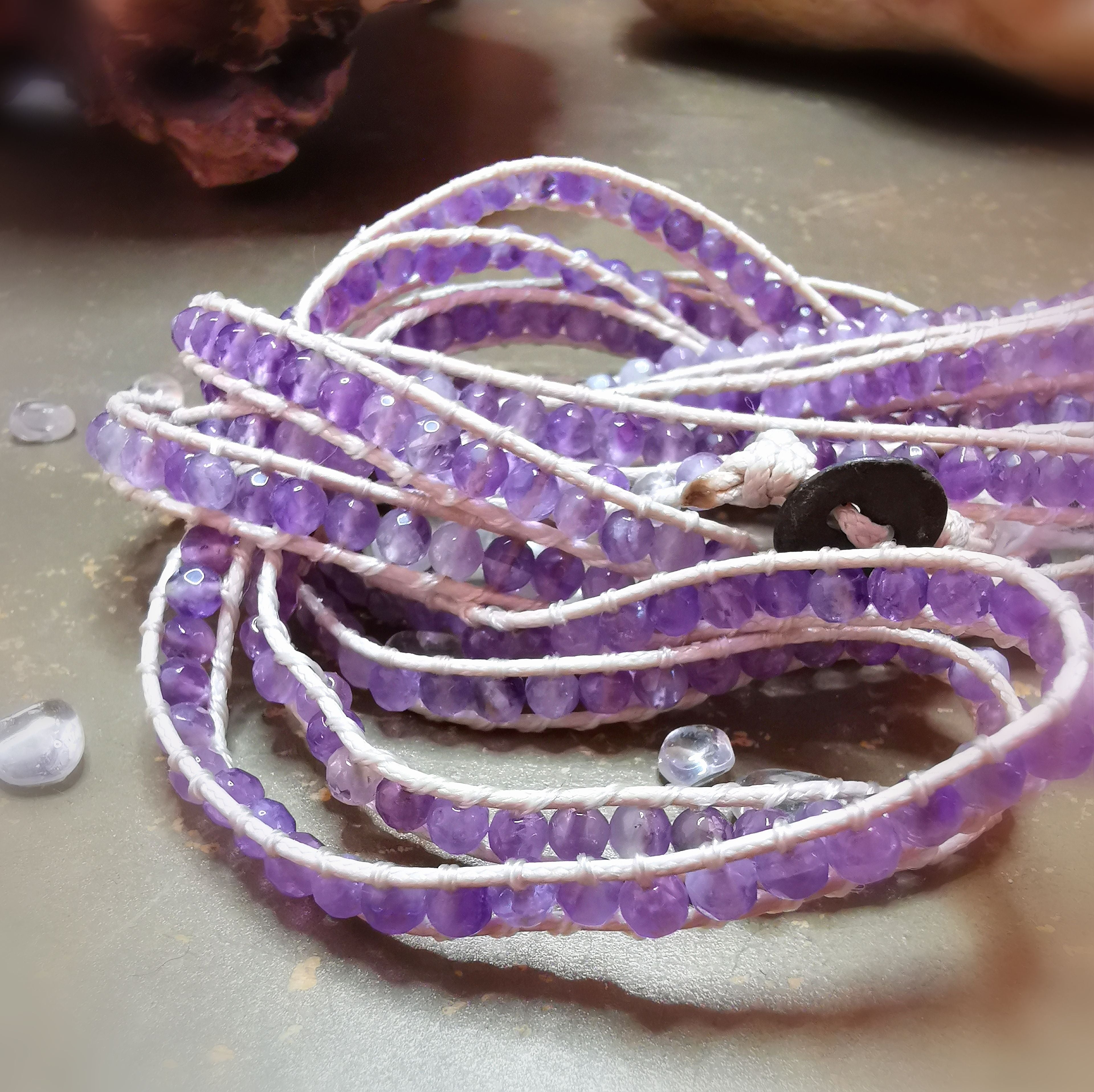 Amethyst Wickelarmband & Edelstein Kette – Intuition, Ruhe & Spiritualität
