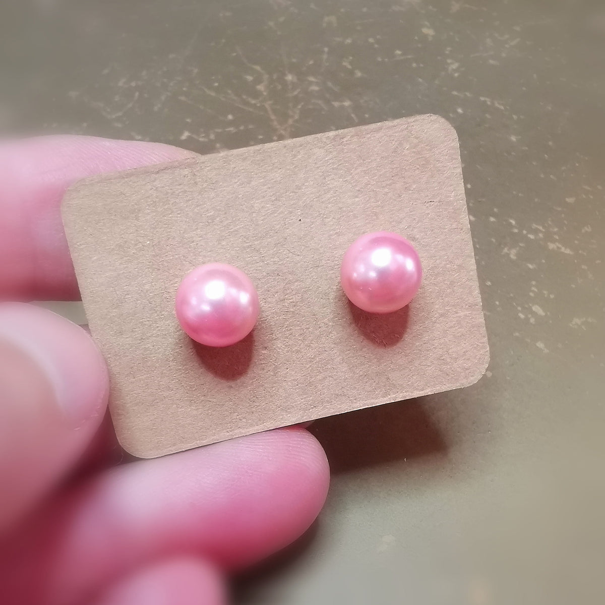 Mallorca Perlen Ohrstecker Rosa Pink – 8 mm mit Sterlingsilber