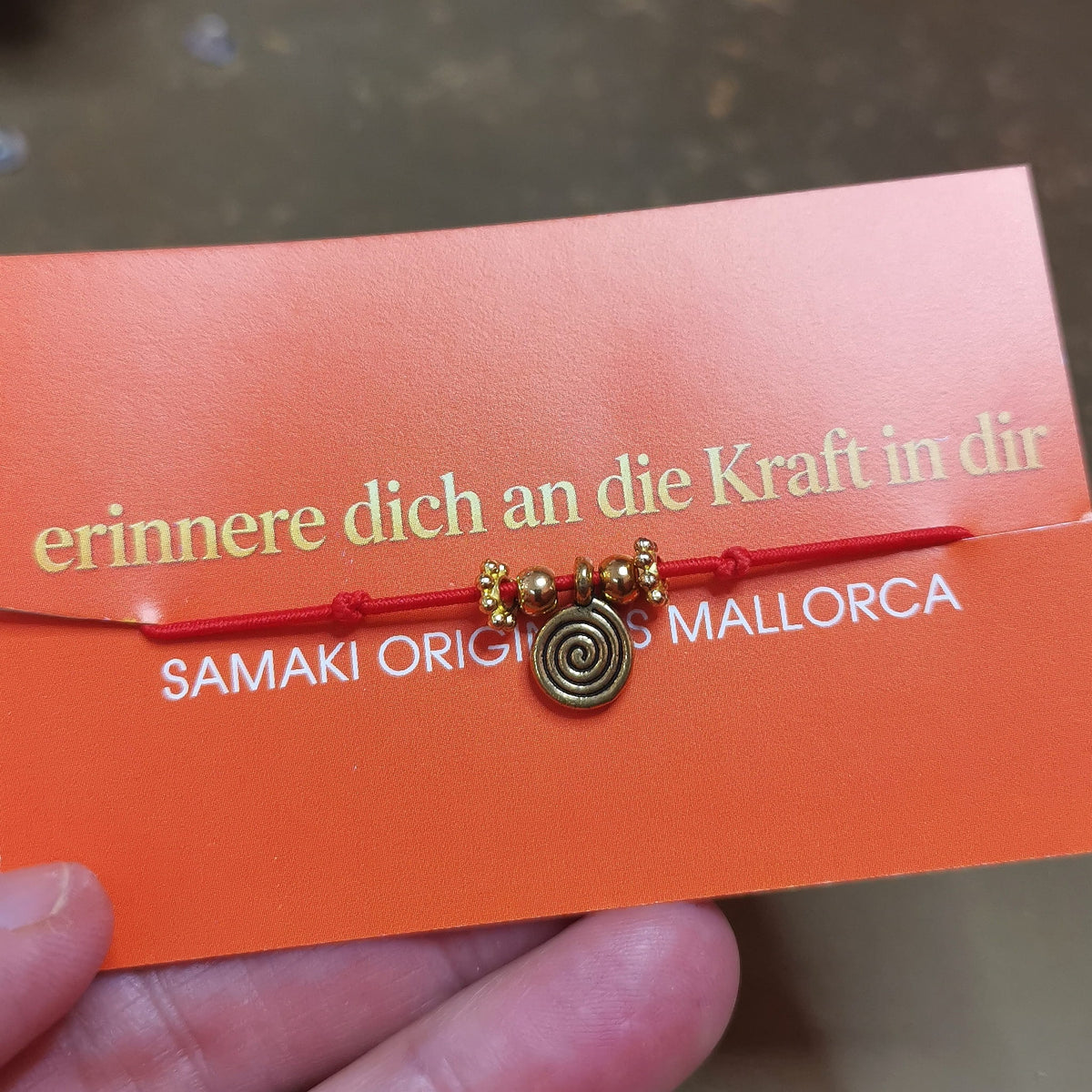 Energie Reminder Karma Armband – Energiespirale · Rot Gold · auch als Fußkettchen